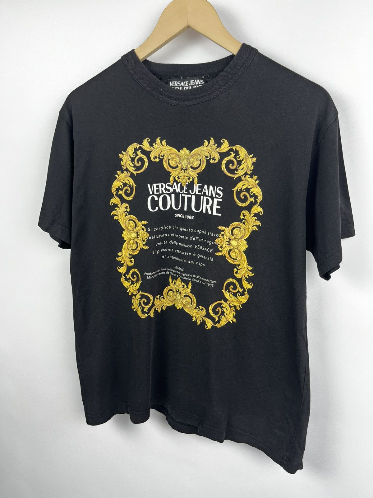 Versace Versace Jeans Couture T-Shirt Size M Black Big Logo Size US L / EU 52-54 / 3 - 3 Thumbnail