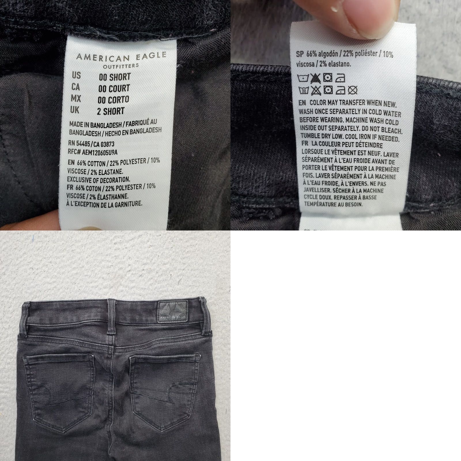 American Eagle Outfitters American Eagle Outfitters Jeans Womens Size 00 Black Denim Flat Front Skinny Leg Size 24" / US 00 / IT 34 - 8 Thumbnail