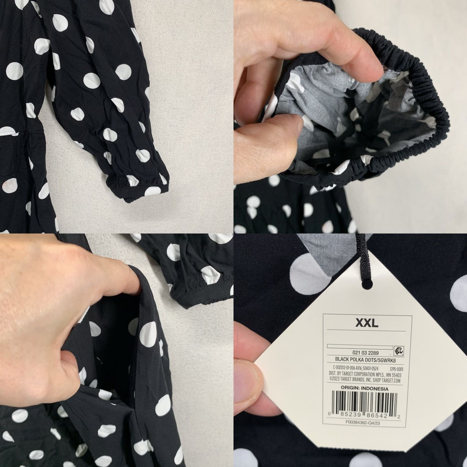 Vintage VINTAGE Women's Plus Size Dress 2XL Black Polka Dot Rayon Spandex Maxi A-Line Casual Party Size XXL / US 16-18 / IT 52-54 - 8 Thumbnail
