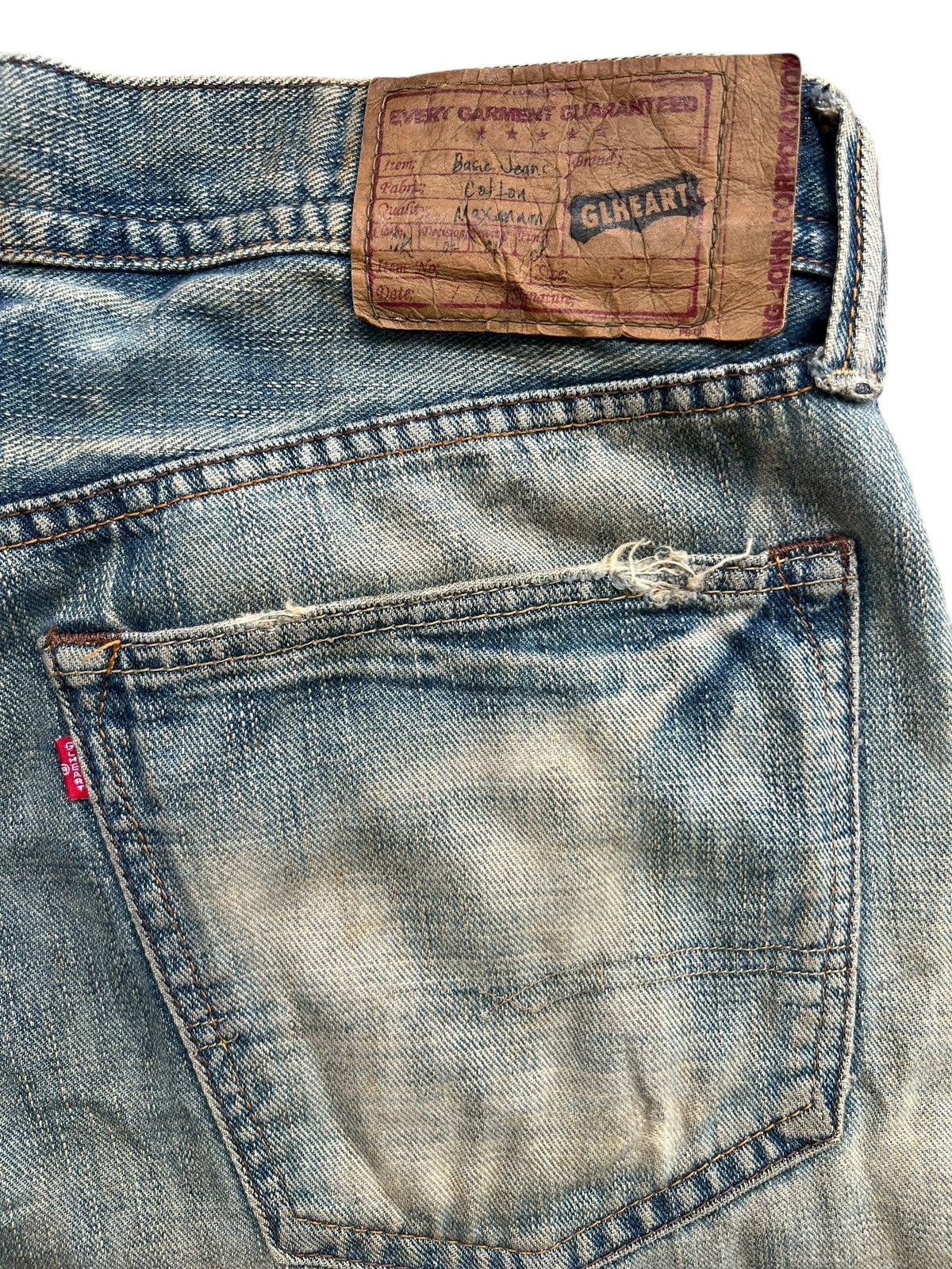 Vintage GL Heart Distressed Baggy Mudwash Denim Jeans 37x31 Size US 37 - 7 Thumbnail