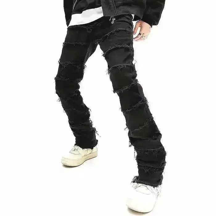 Japanese Brand Black Slim Stacked Jeans Pants Size US 32 / EU 48 - 2 Thumbnail