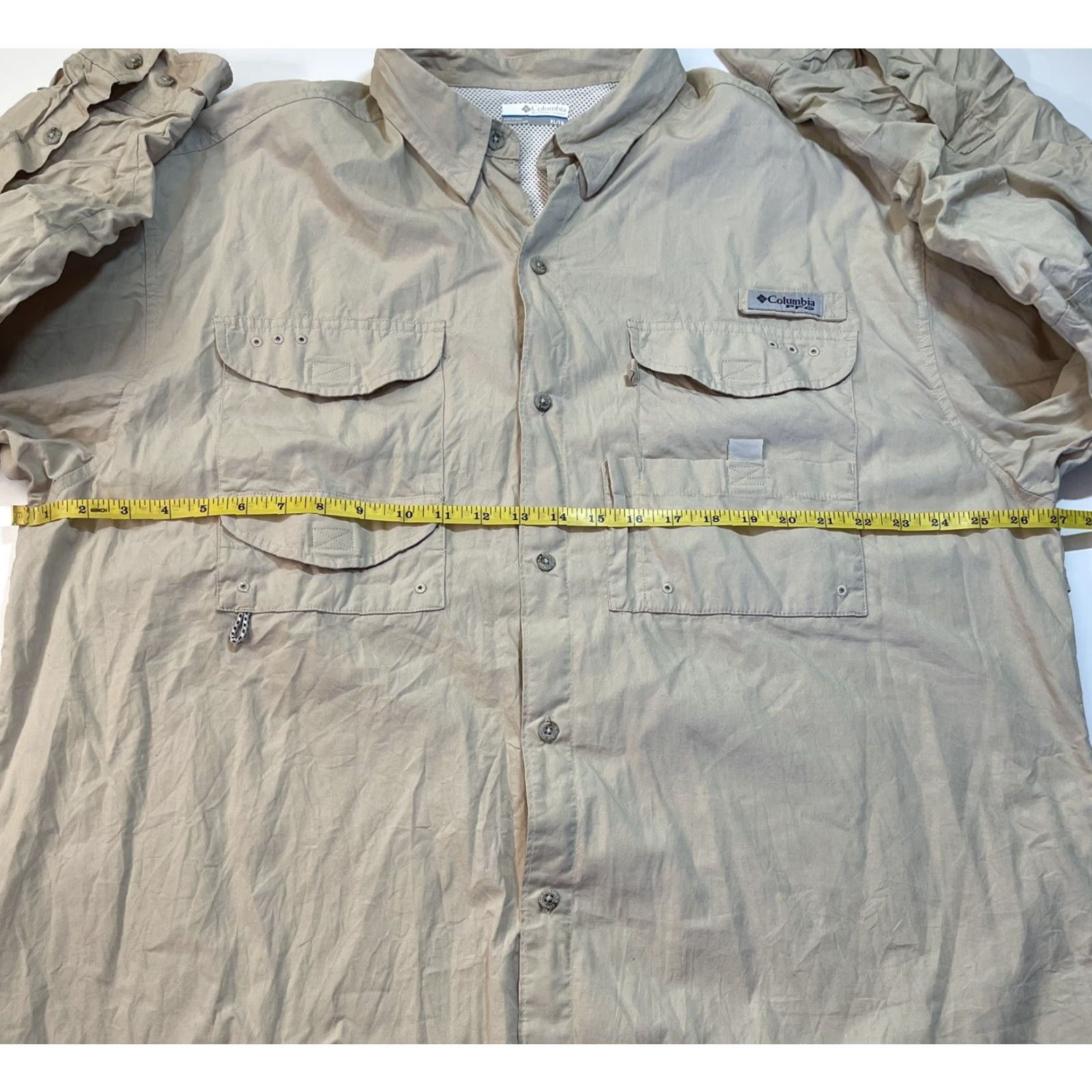 Vintage Columbia Mens PFG Button-Up Shirt Long Sleeve Lightweight Cotton Blend Tan XL Size US XL / EU 56 / 4 - 5 Thumbnail