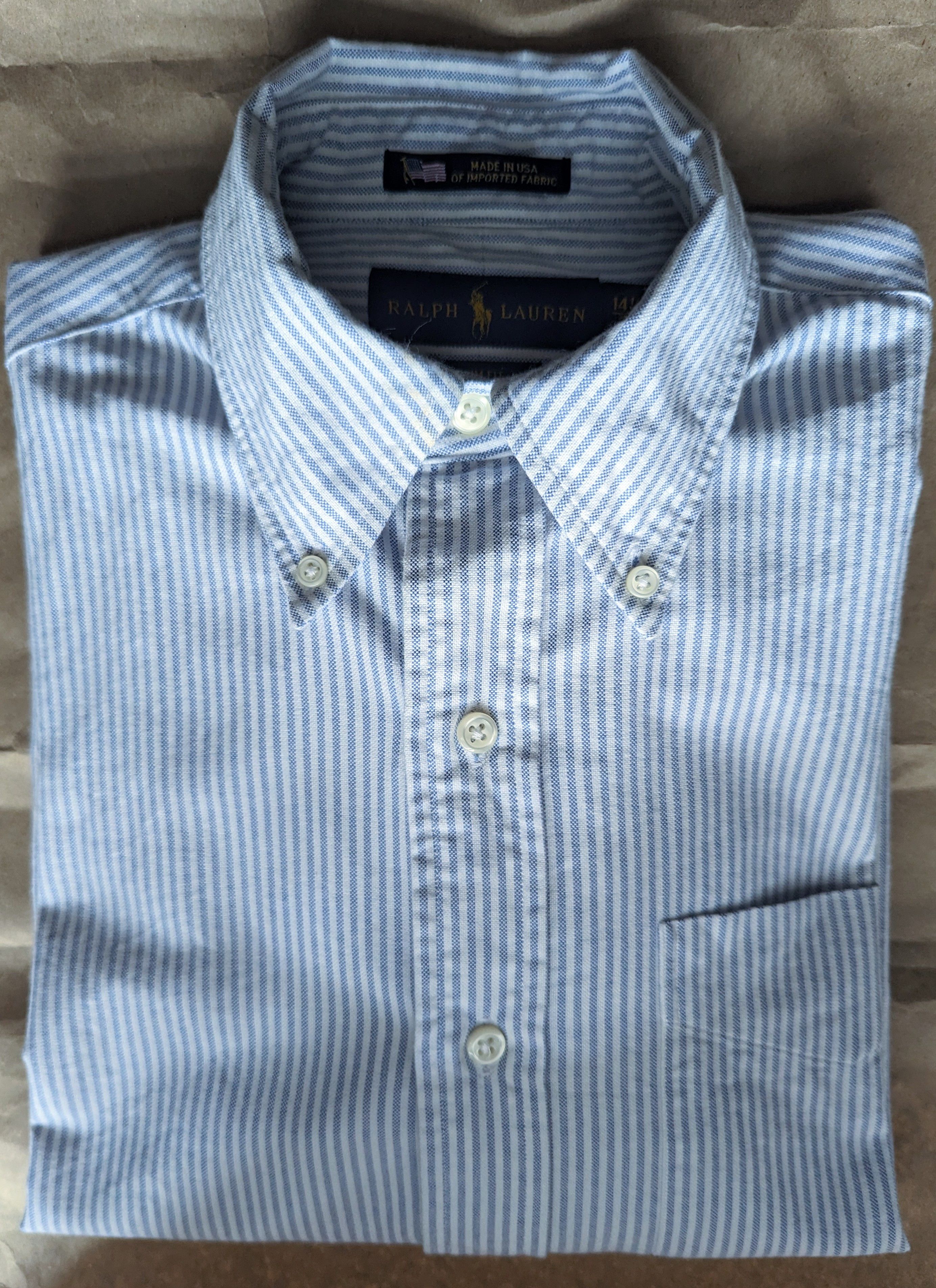 Ralph Lauren Made in USA Rare! Blue University Stripe Oxford Shirt Size US S / EU 44-46 / 1 - 5 Thumbnail