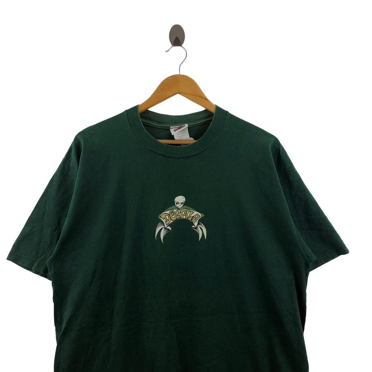 Vintage Vintage 90’ DOGPILE SKATEBOARD Bones Skull Alien Tee Shirt Size US L / EU 52-54 / 3 - 3 Thumbnail