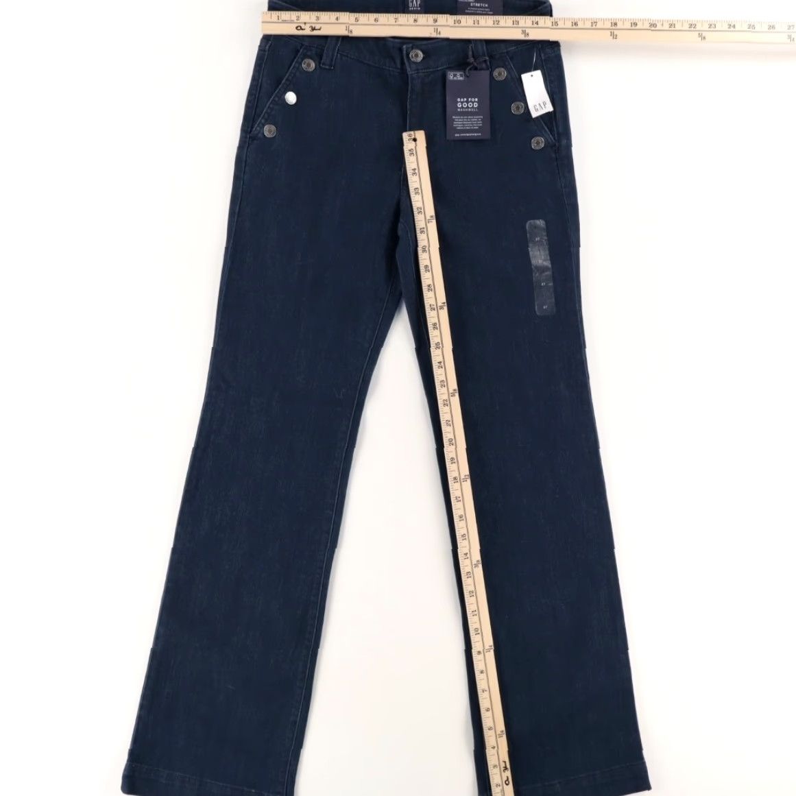 Gap Gap Jeans Blue Women's 27 Mid Rise Wide Leg Denim Pants - Regular Fit, Cotton, 30 Waist, Inseam 31, 2000s Style, Casual Womens Size 27" / US 4 / IT 40 - 3 Thumbnail