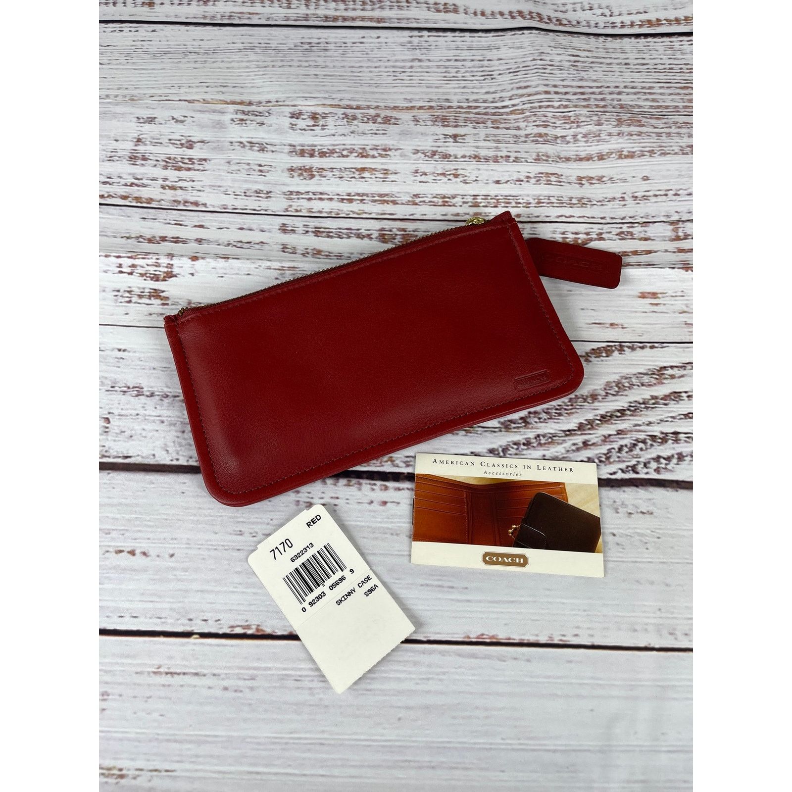 Coach COACH Vintage Leather Red Skinny Case No 7170 New with Box Size ONE SIZE - 9 Thumbnail
