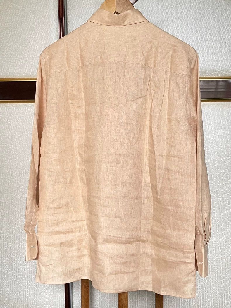 Loro Piana LORO PIANA Full linen turtleneck shirt Size XS / US 0-2 / IT 36-38 - 2 Thumbnail
