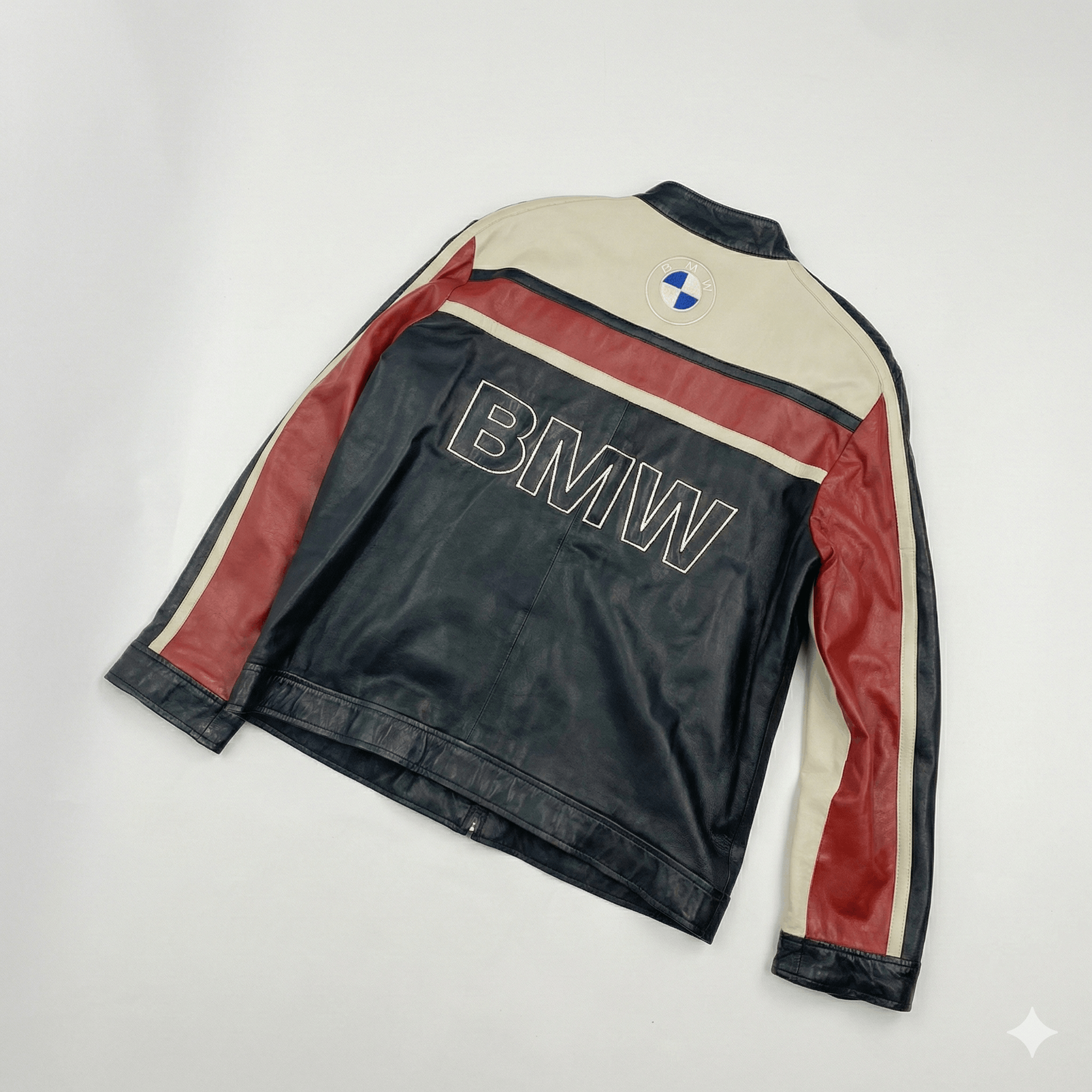 Vintage Vintage BMW Motorrad Leather Racing Jacket Biker Cafe Racer Size L / US 10 / IT 46 - 4 Thumbnail
