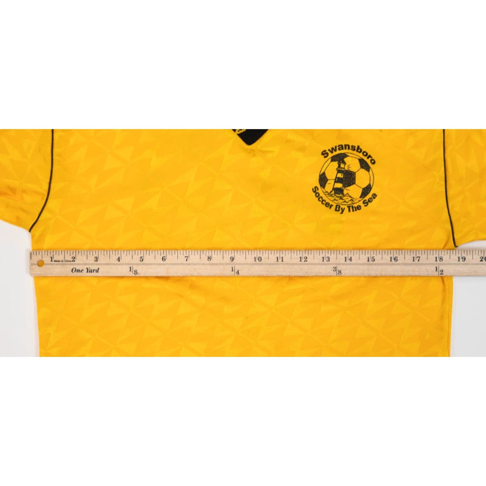 Vintage VINTAGE Swansboro Soccer Jersey Yellow M Medium Geometric Futbol USA 90s Sport Football Soccer Shirt Womens Mens Polo VTG Size US M / EU 48-50 / 2 - 6 Thumbnail
