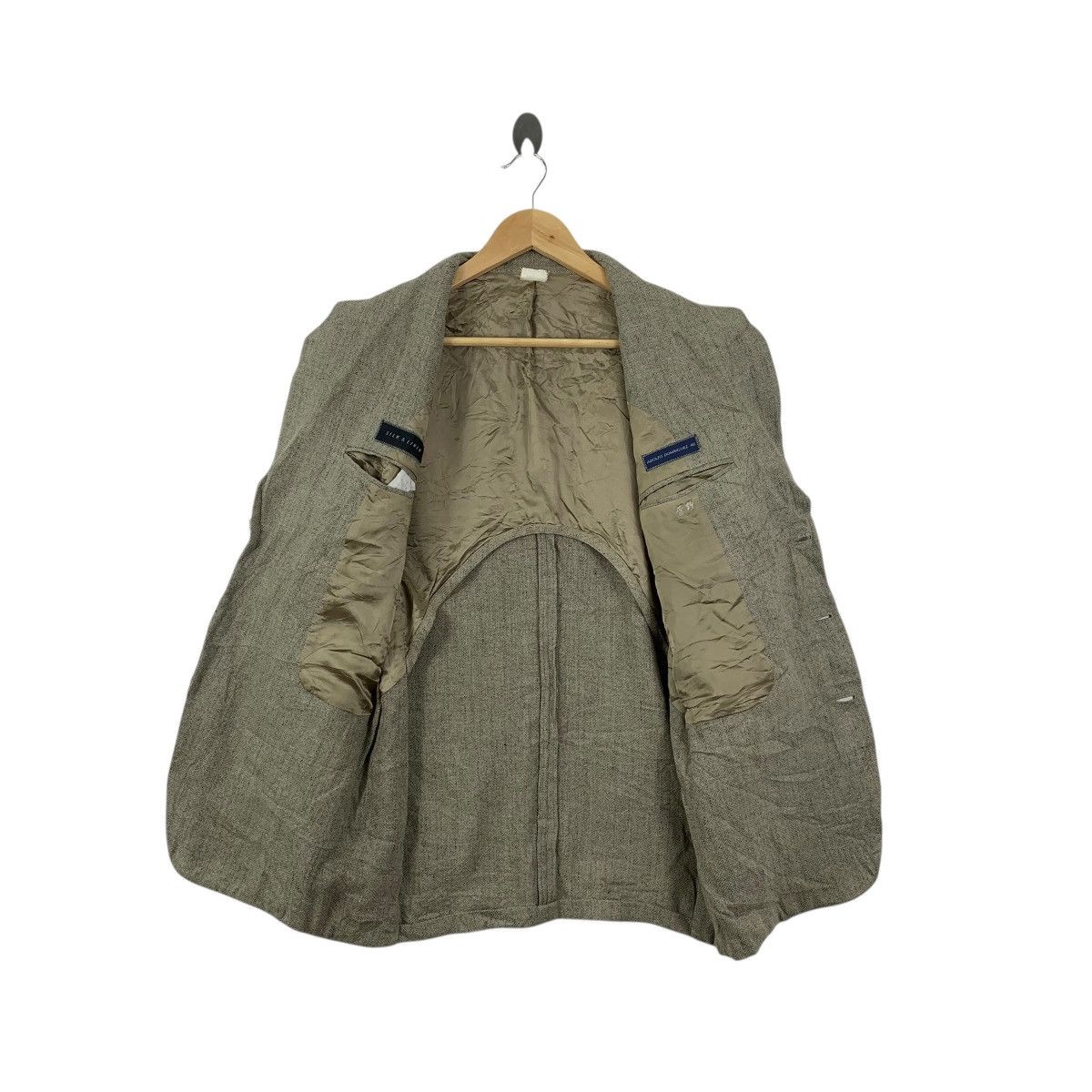 Adolfo Dominguez Vintage ADOLFO DOMINGUEZ Silk Linen Blazer Coat Peacoat Size 46L - 6 Thumbnail