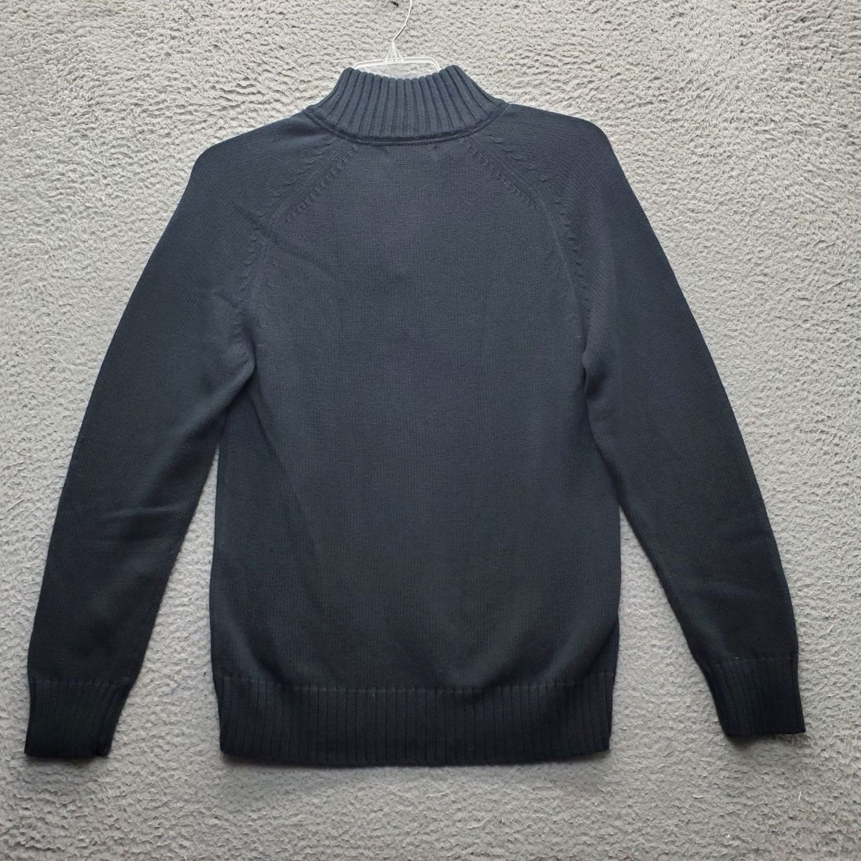 Merona Merona Sweater Mens Small Black Chunky Knit Raglan Sleeve Mock Neck Snap Front Size US S / EU 44-46 / 1 - 2 Thumbnail