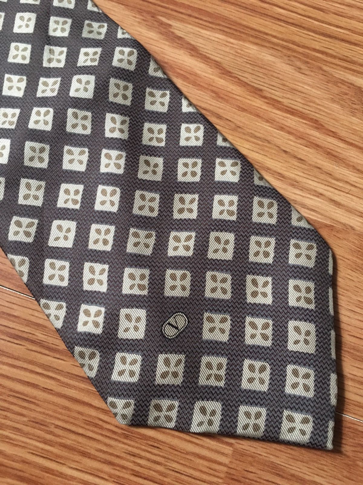 Valentino Valentino Cravatte Geometric Print Silk Mens Tie Size ONE SIZE - 2 Thumbnail