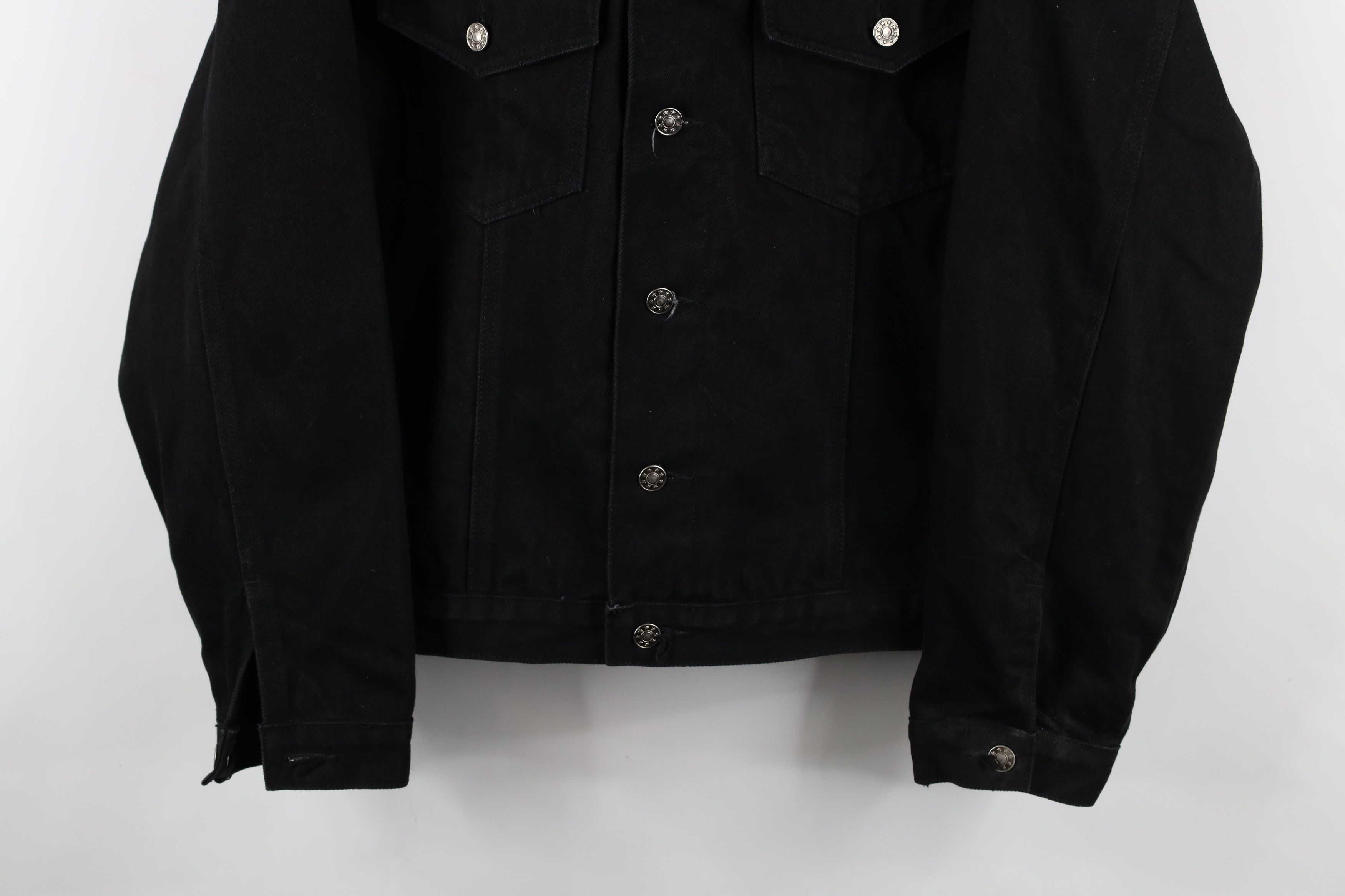 Vintage Vintage 90s Streetwear Jean Trucker Jacket Black Cotton Size US M / EU 48-50 / 2 - 3 Thumbnail