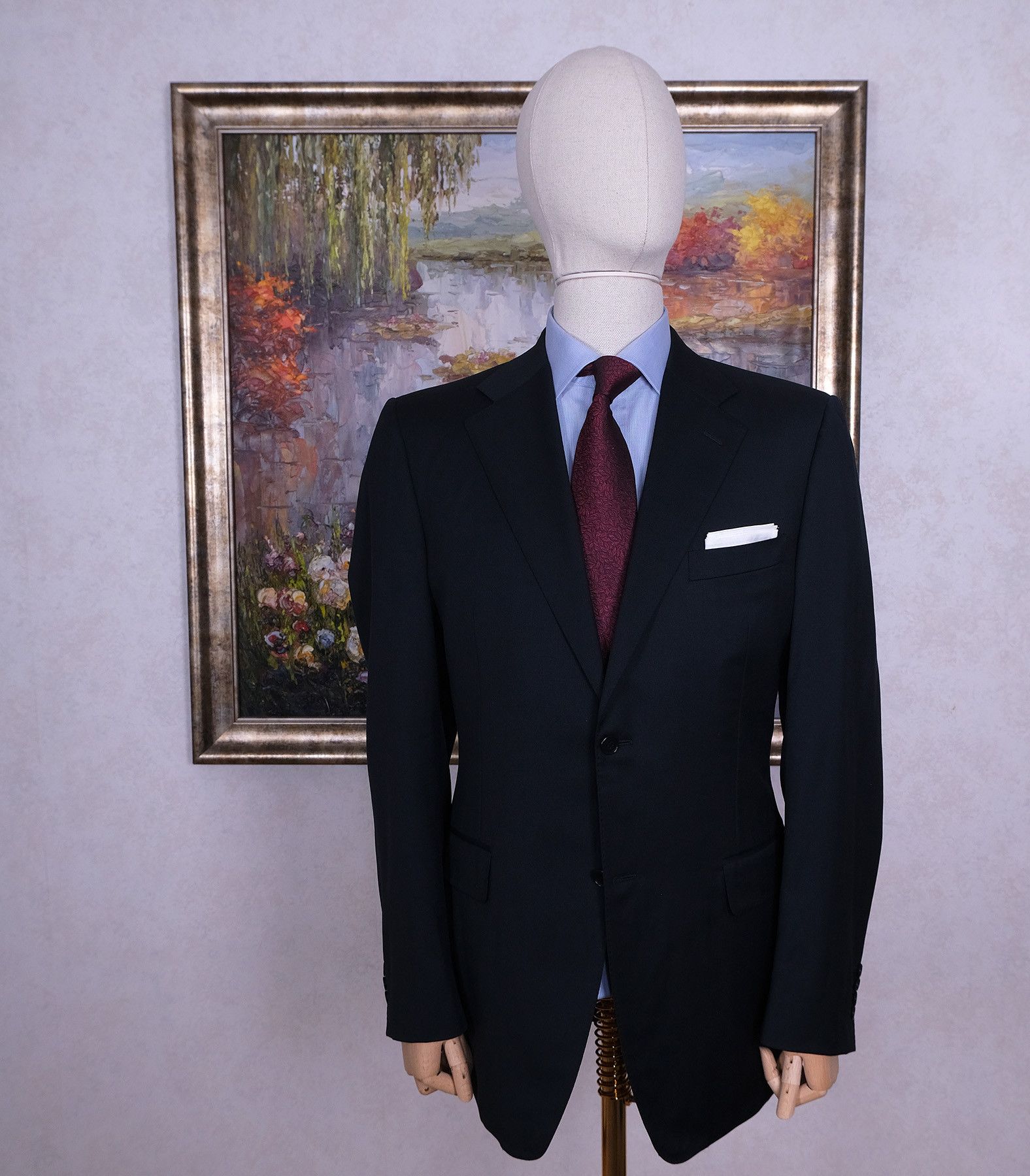 Canali Canali, dark blue suit, size 42, super 140 Size 42R - 1 Thumbnail