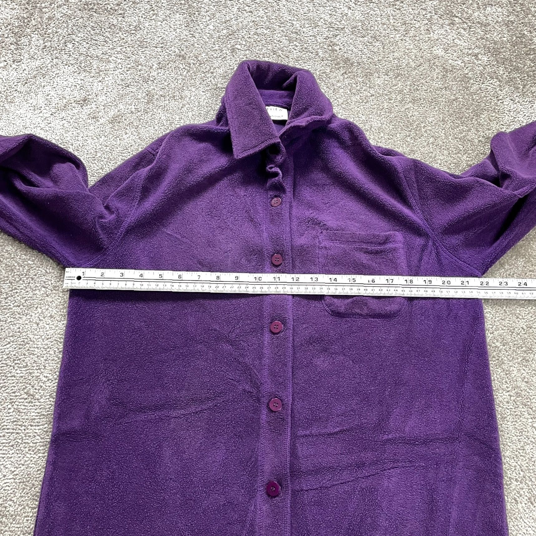 Review Preview International Purple Fleece Button-Down Shirt Womens Small Long Sleeve Size S / US 4 / IT 40 - 7 Thumbnail