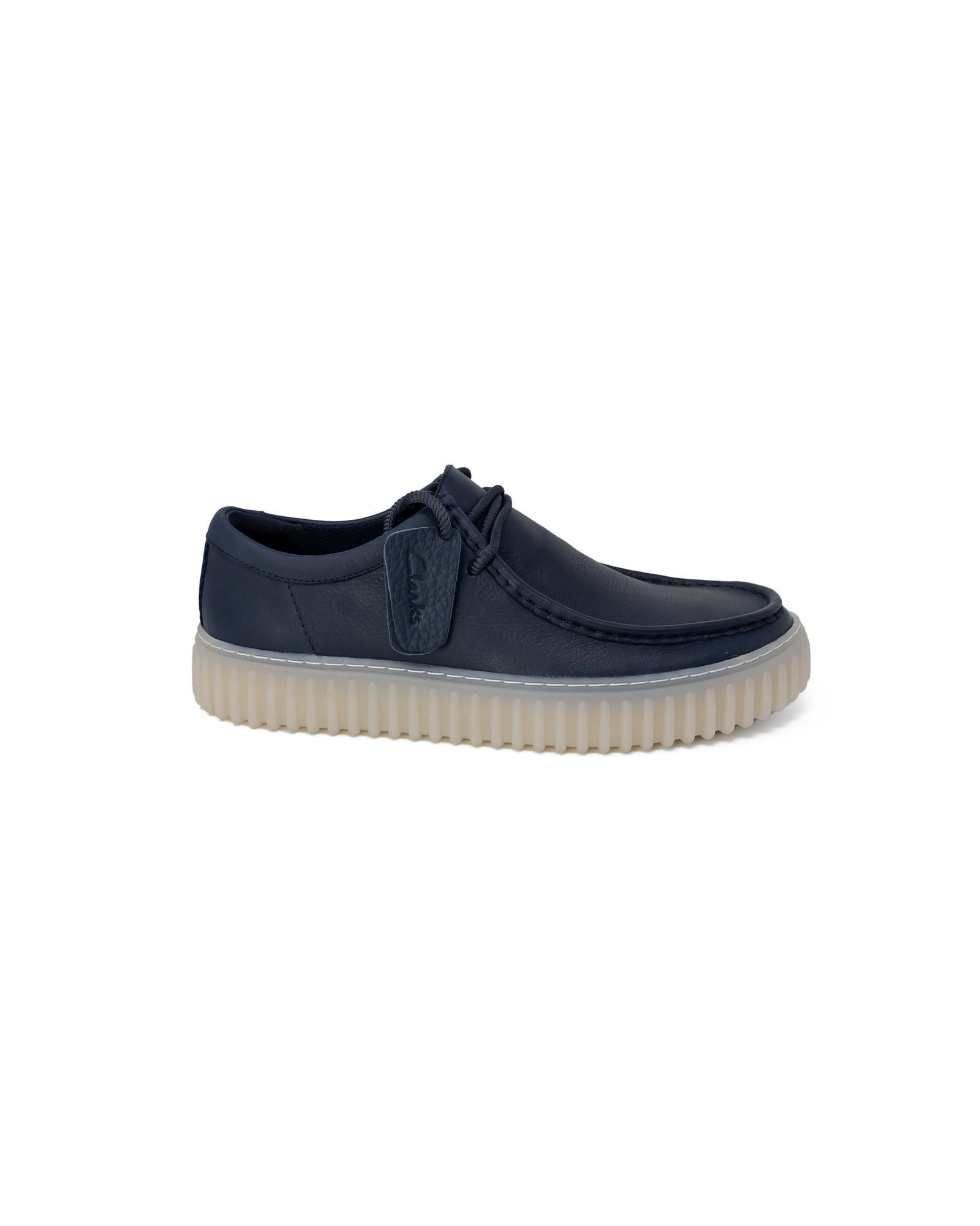 image of Clarks Leather Lace Up Shoes With Rubber Sole in Blue, Men's (Size 11)