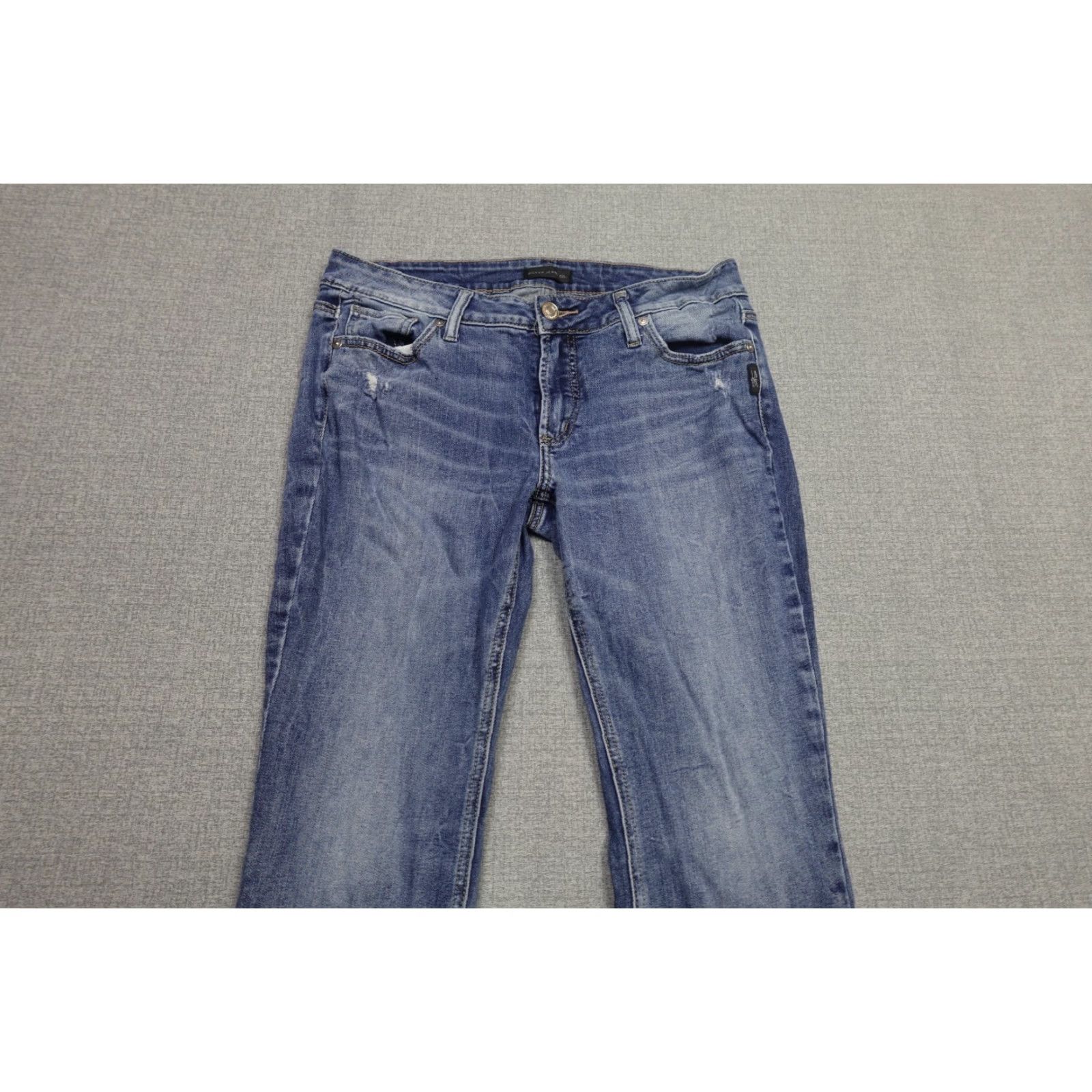 Silver Jeans Co. Silver Jeans Jeans Bootcut Women 32x30 Blue Light Wash Stretch Slim 5-Pocket Denim Steel Rhinestone Button Modern Cowboy Western Size ONE SIZE - 3 Thumbnail