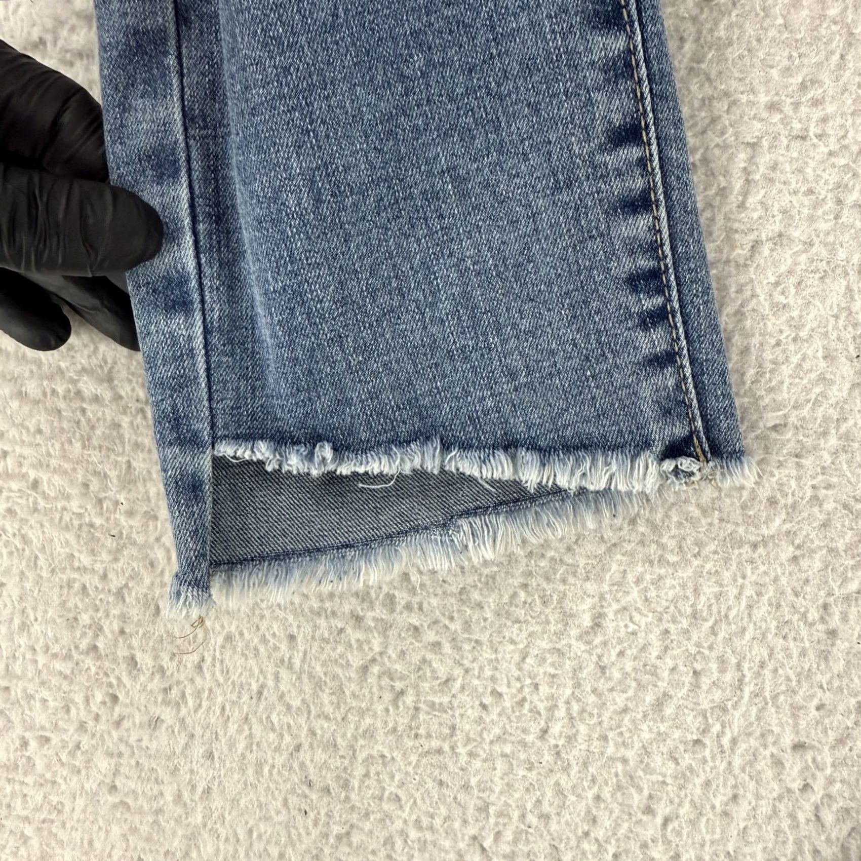 Rebecca Minkoff Rebecca Minkoff Jeans Womens 6P Petite Blue Denim Skinny Mid Rise Raw Hem 90s Bohemian Hippie Fashion Clothing Mens Womens Girls Boys Size 28" / US 6 / IT 42 - 7 Thumbnail