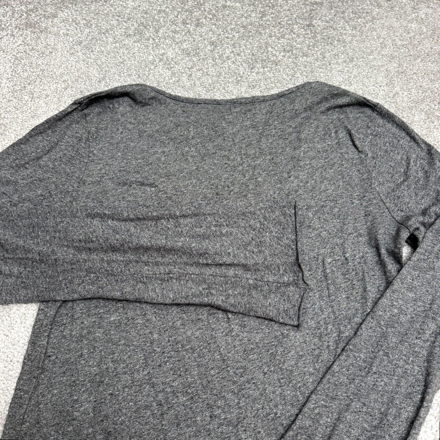 Vintage Bobi Blouse Womens Tunic Long Sleeve Gray Knit 100% Cotton Bell Sleeve Scoop Neck Casual Shirt Large Size L / US 10 / IT 46 - 4 Thumbnail