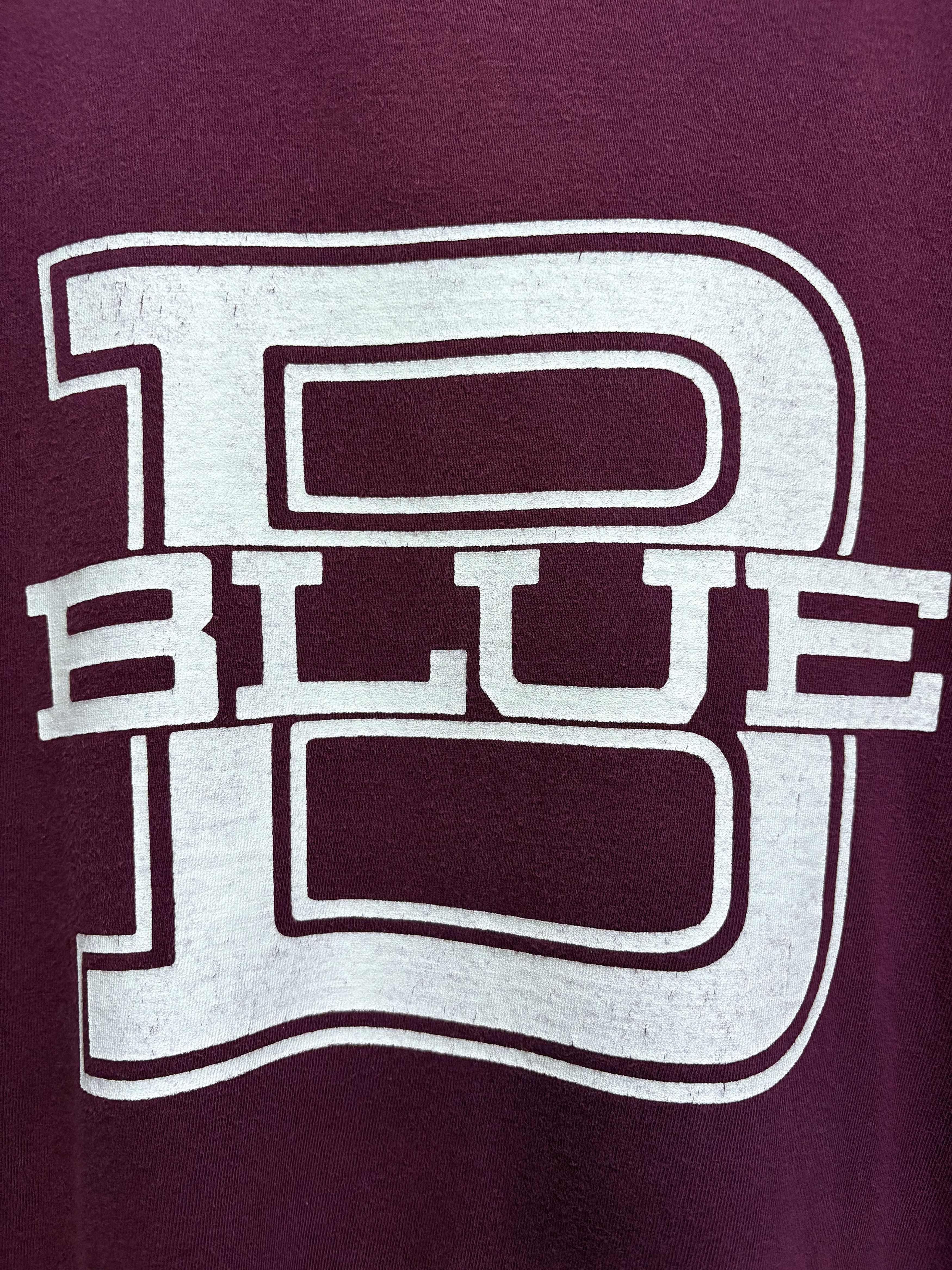 Blue Blue Japan × Indigo × Japanese Brand 2000's Blue/Blue Japan " B Blue " Maroon T-Shirt Size US M / EU 48-50 / 2 - 4 Thumbnail