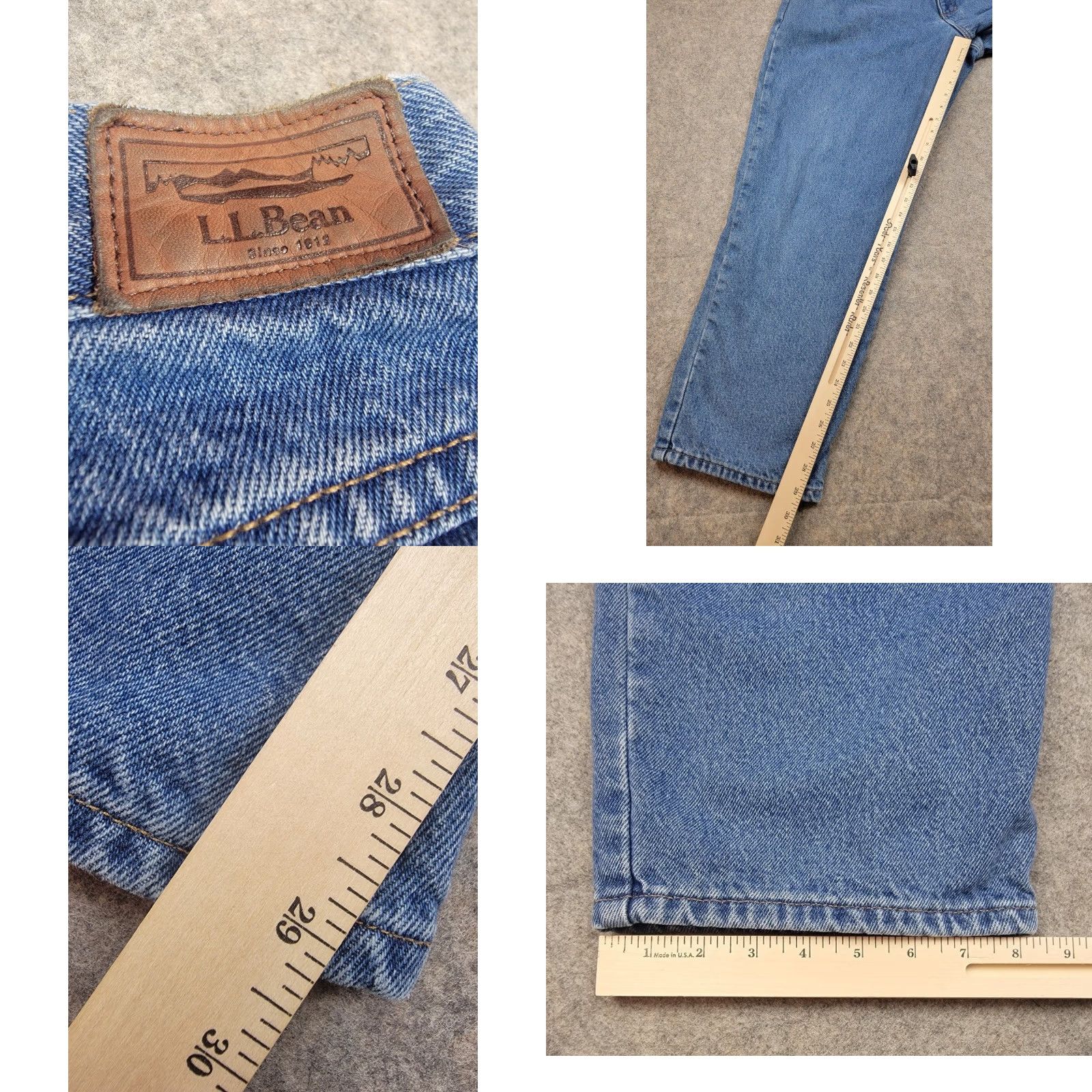 Vintage LL Bean Jeans Mens 38x29 Blue Medium Wash Flannel Lined Relaxed Fit Outdoor Jeans Size US 38 / EU 54 - 9 Thumbnail
