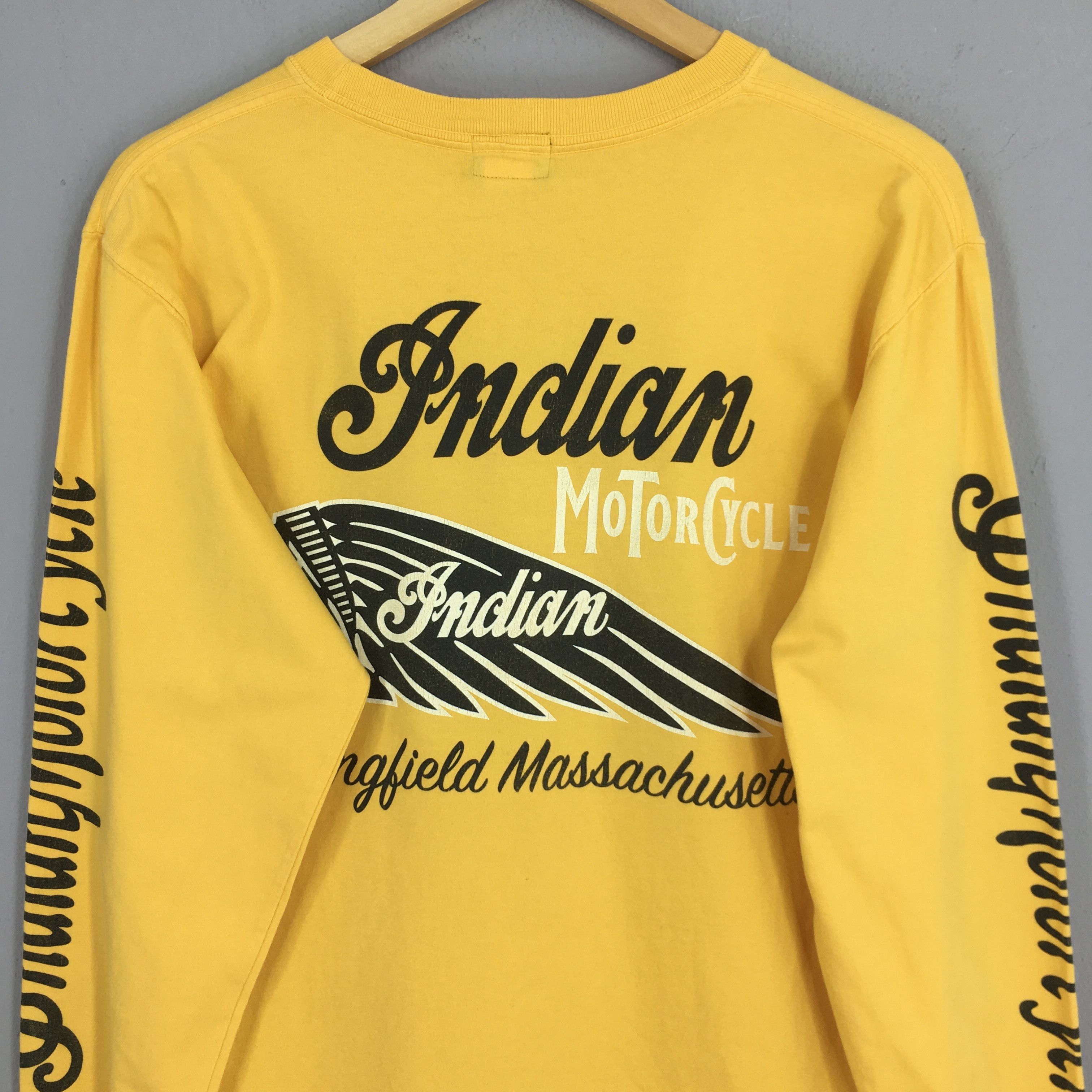Indian Motorcycle × Norton 90s Indian Motorcycle Hill Climb Yellow T shirt Medium Size US M / EU 48-50 / 2 - 2 Thumbnail