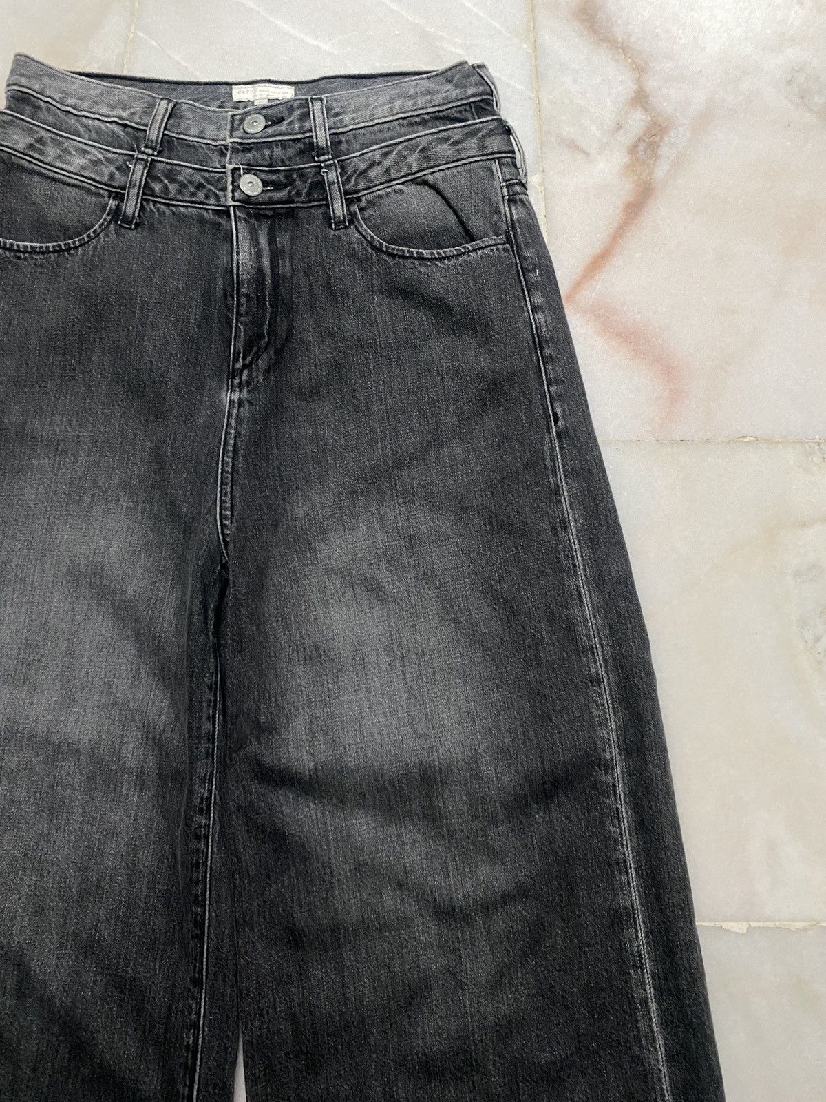 Japanese Brand × Vintage 💥Baggy💥Vintage 90s Style earth Double waist wash Distress Size US 28 / EU 44 - 5 Thumbnail
