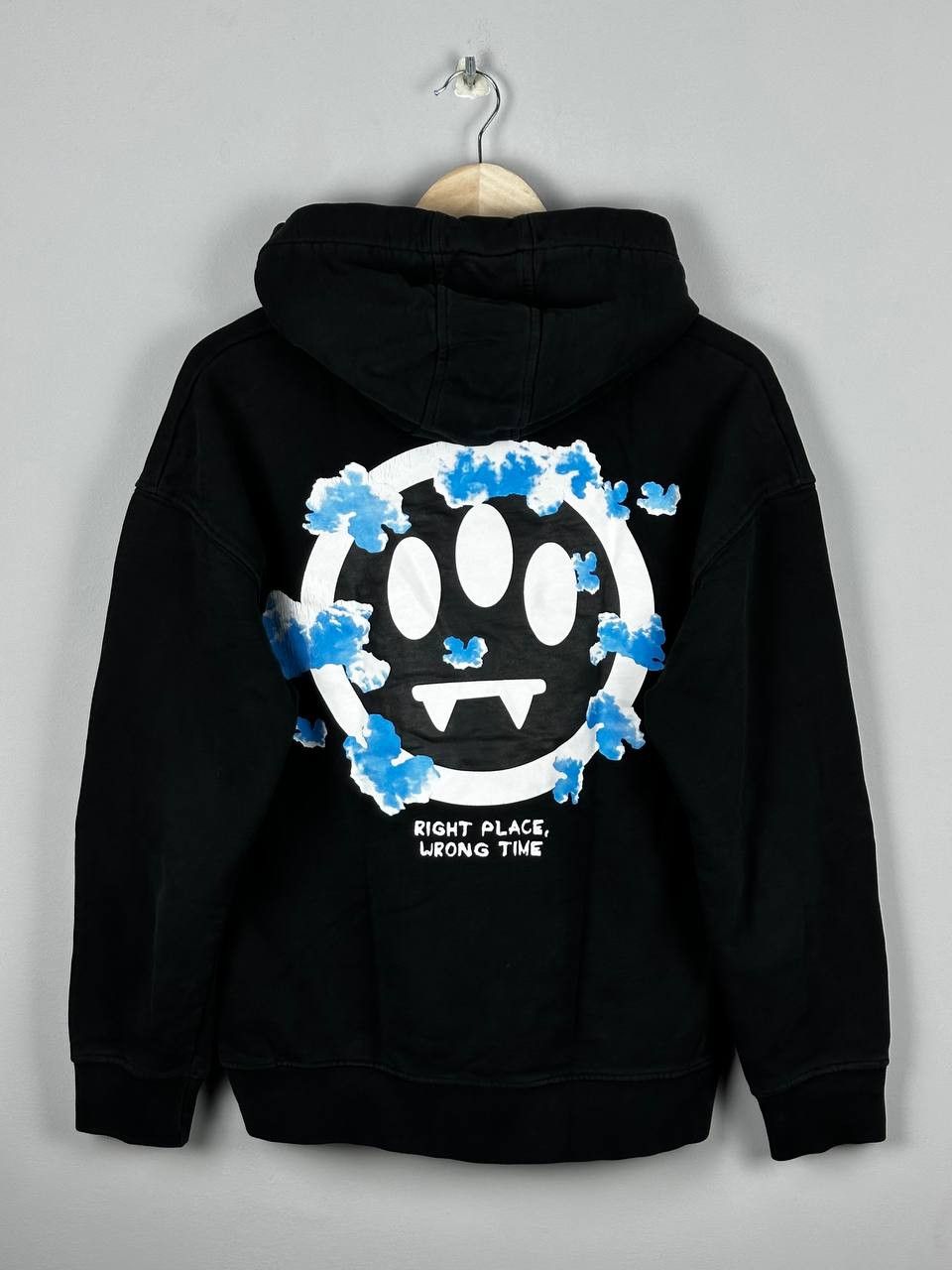 BARROW x CLOUD LOGO Black Oversized Heavyweight Hoodie