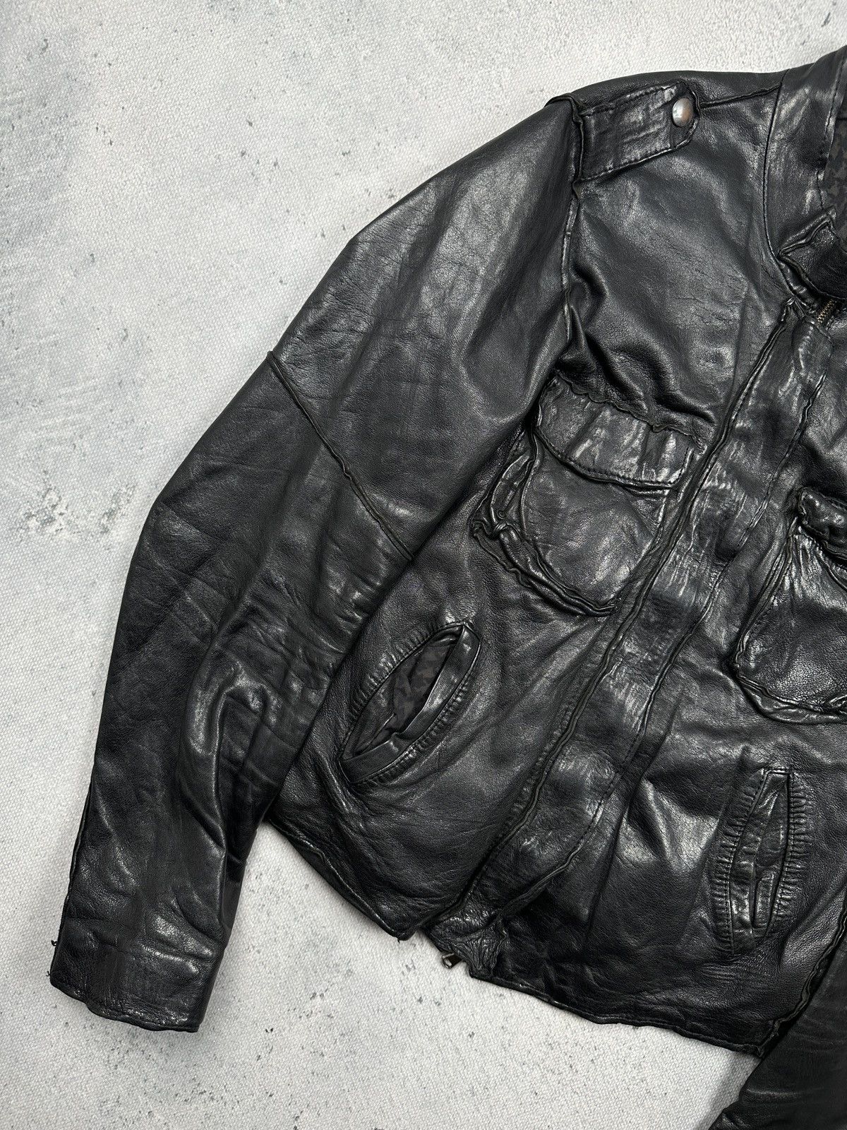 Imperial Imperial Vintage Black Leather Jacket Made in Italy Archive Size L / US 10 / IT 46 - 4 Thumbnail