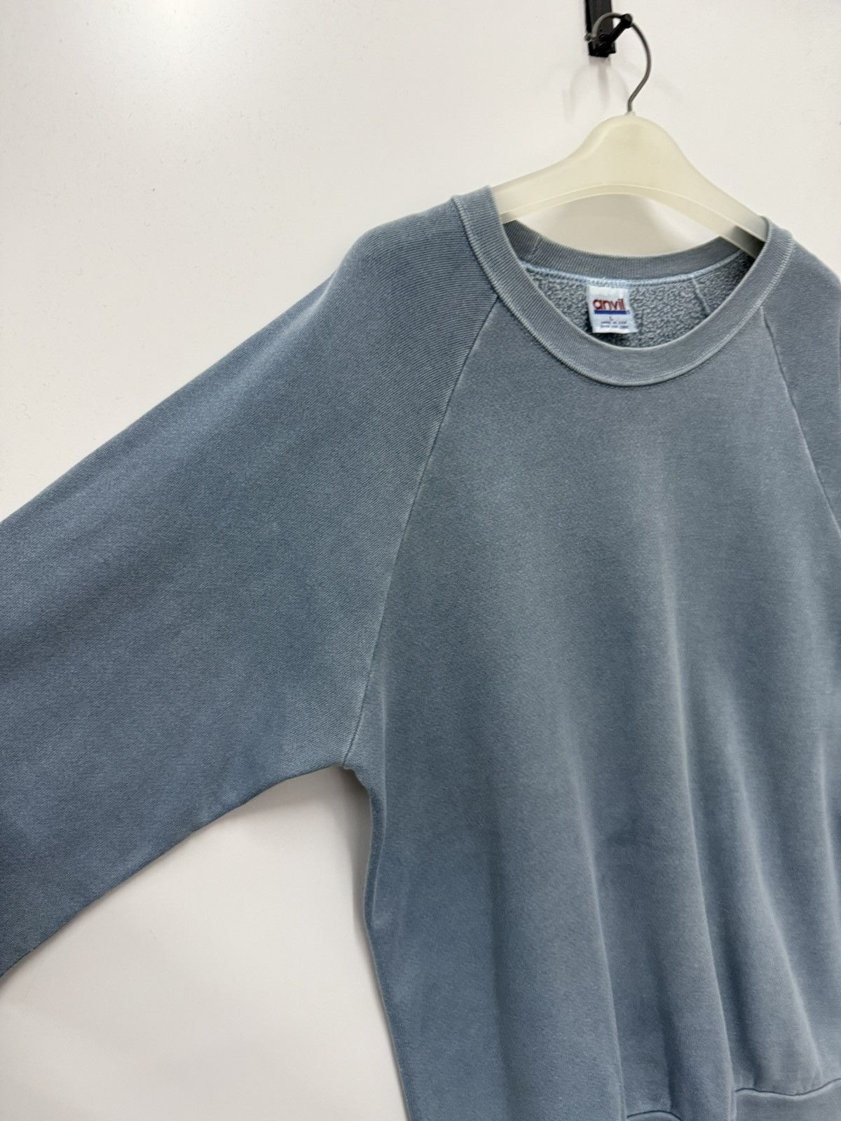 Anvil 🔥 90's Anvil Dyed Blue Plain Made in USA Plain Sweatshirt -L Size US M / EU 48-50 / 2 - 6 Thumbnail