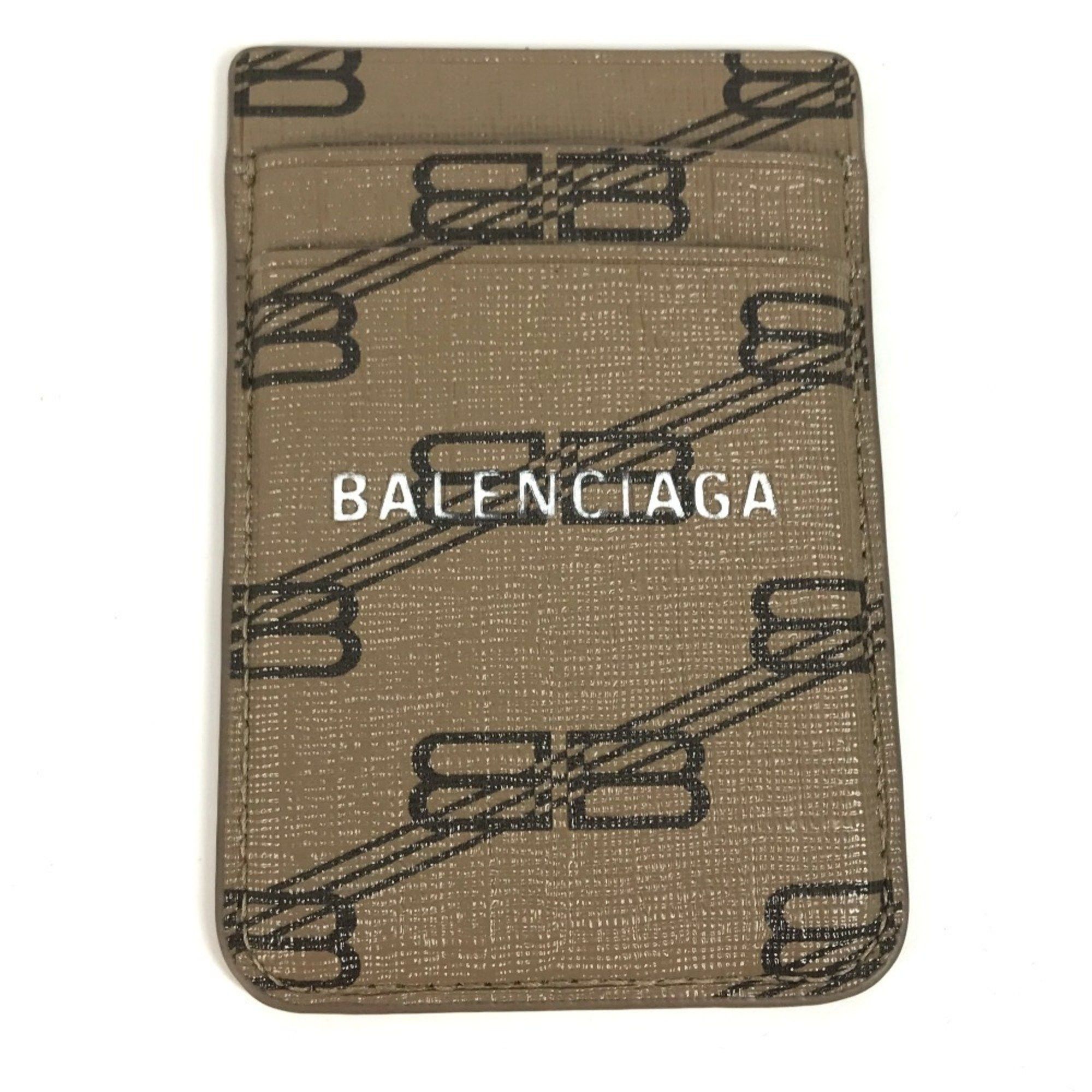 Balenciaga BALENCIAGA 675835 Logo Magsafe Business Card Holder Pass Case Smartphone Holder/Card Leather Men's Women's Brown Size ONE SIZE - 1 Thumbnail