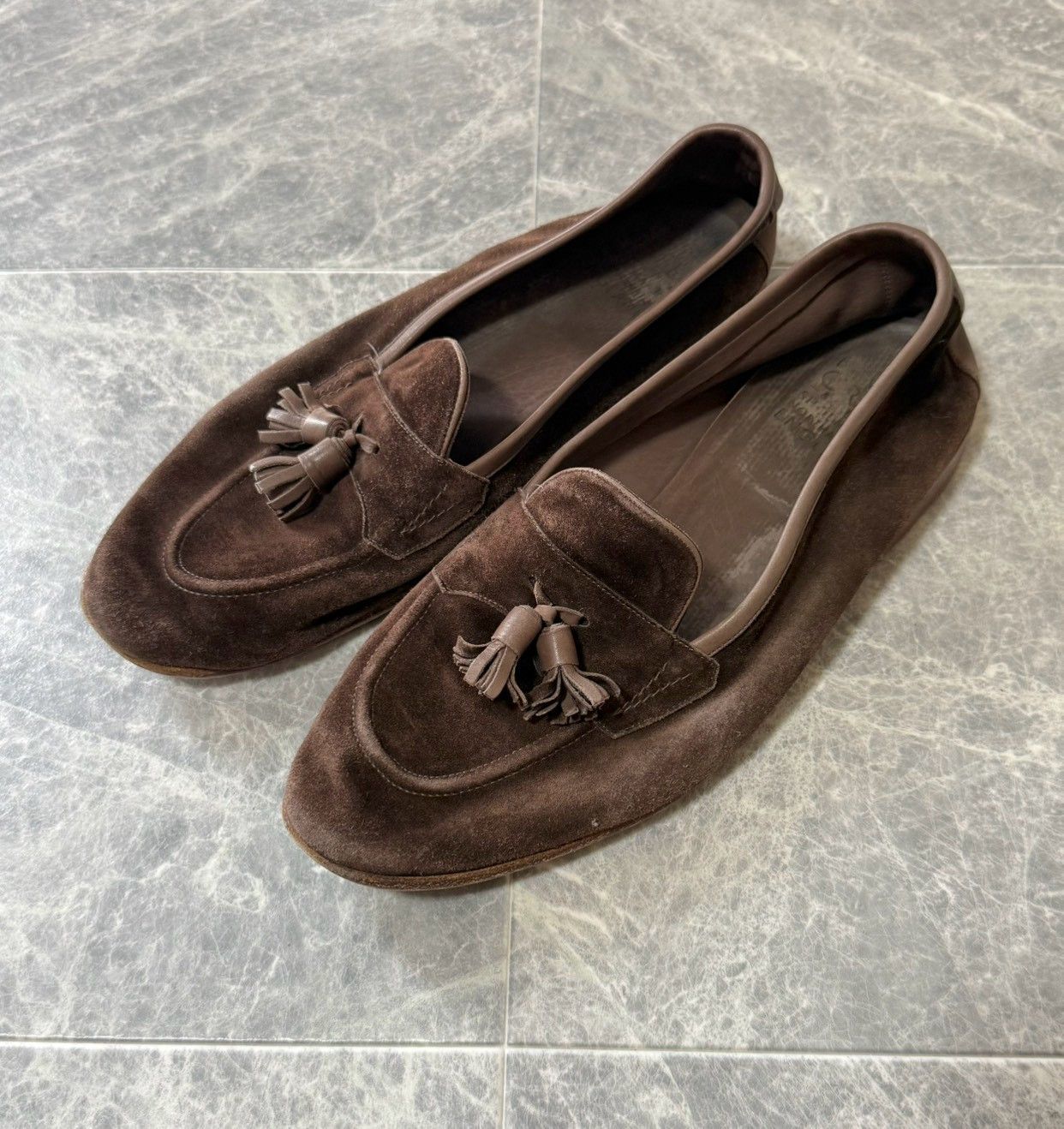Edward Green EDWARD GREEN Portland Suede Leather Loafer Shoes 