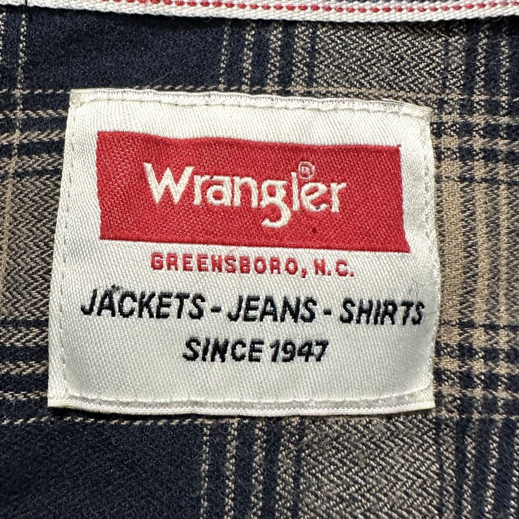 Wrangler Wrangler Shirt Mens Large Beige Blue Plaid Button Up Long Sleeve Flannel Classic Outdoor Western Size US L / EU 52-54 / 3 - 4 Thumbnail