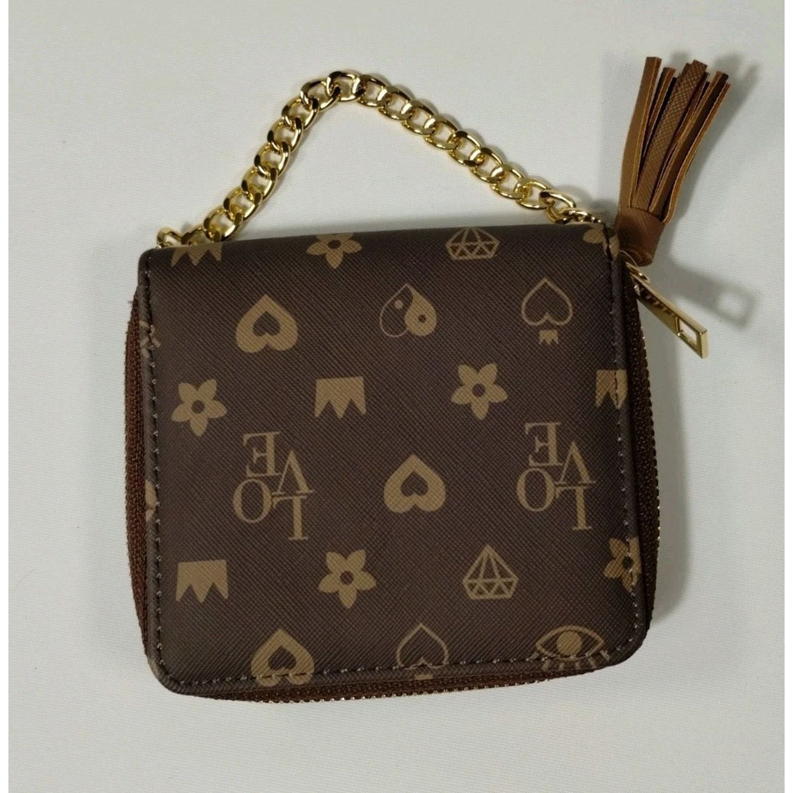 Vintage Claire's Small Women Wallet Brown Love Designer Design 5"x4" Size ONE SIZE - 2 Thumbnail