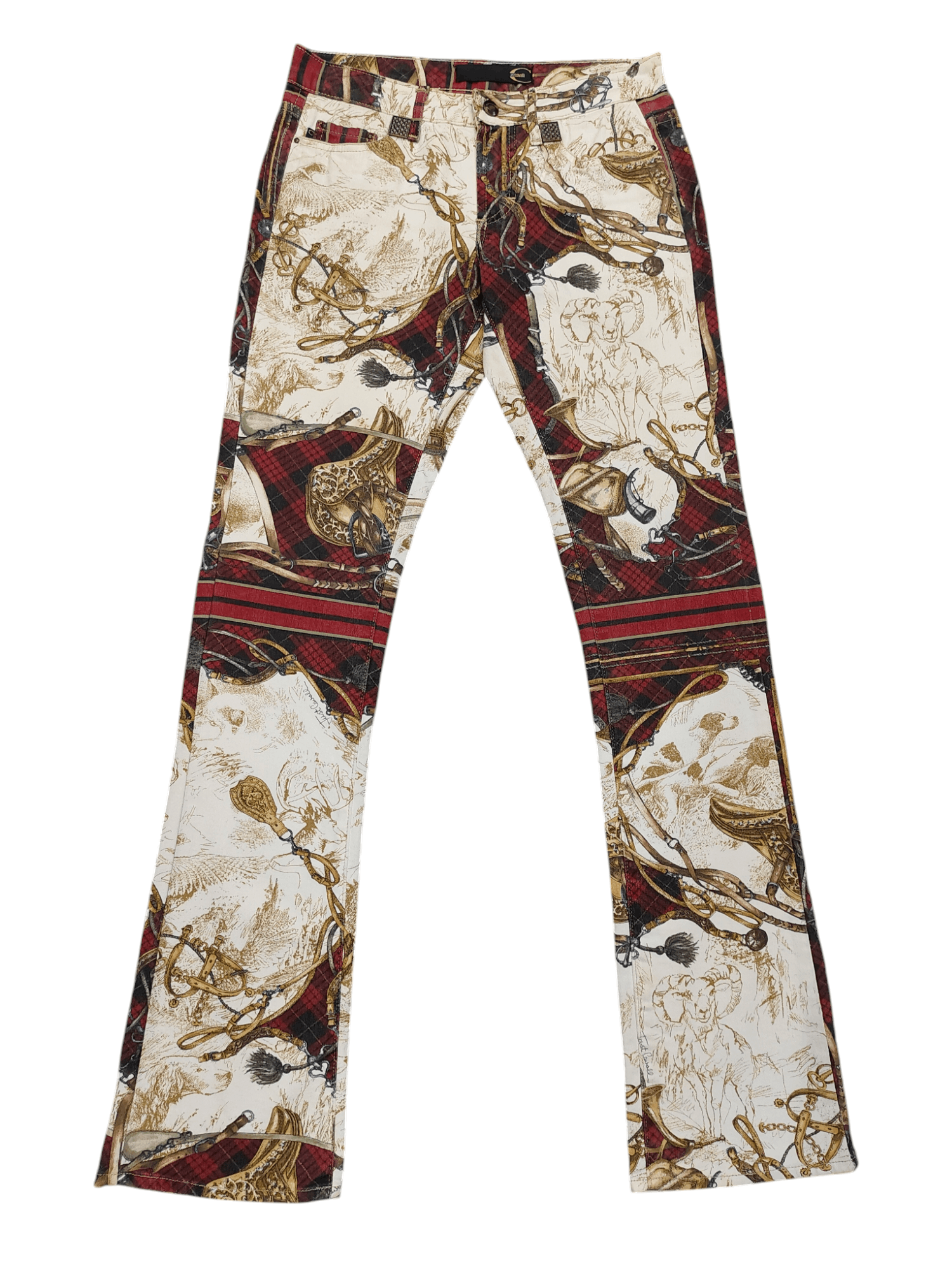 Just Cavalli 90s Just Cavalli❤️‍🔥Archive Baroque Equestrian Flare Jeans Size 29" - 1 Thumbnail