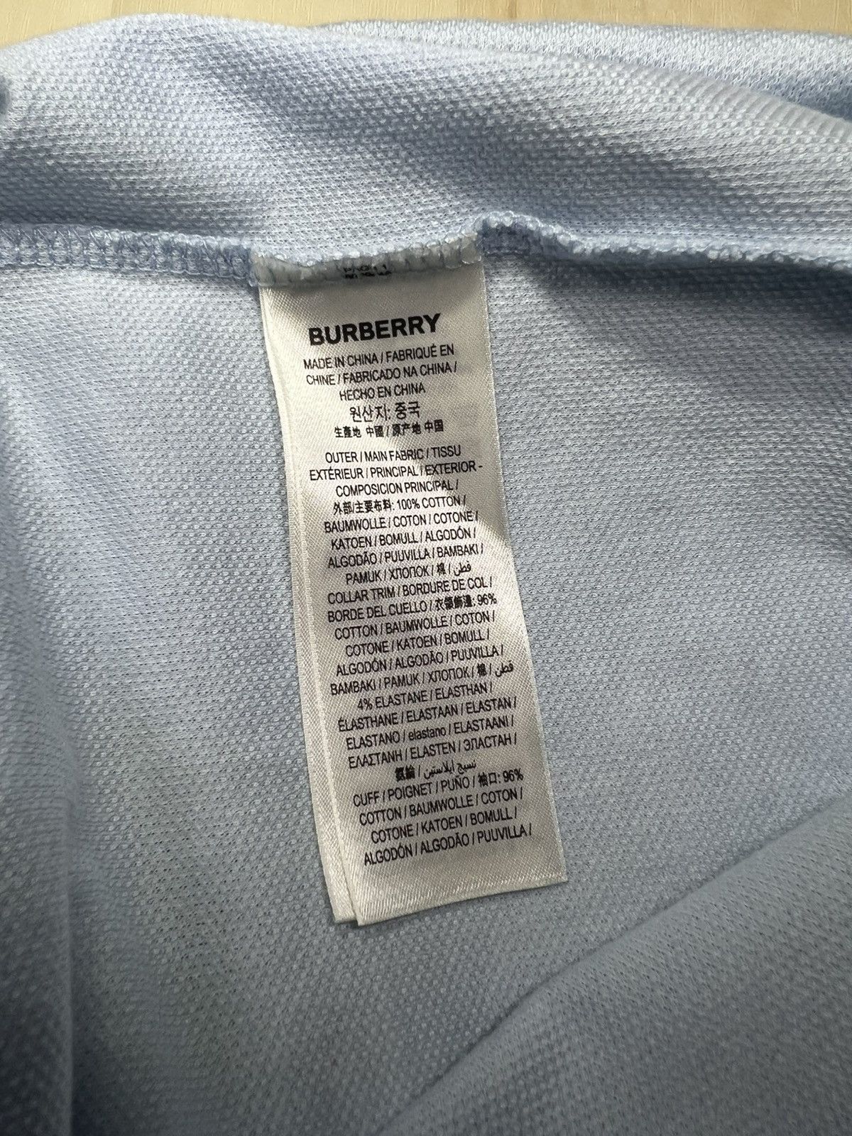 Burberry Authentic Burberry Men's Logo Tape Pique' Polo Shirt Size L Size US L / EU 52-54 / 3 - 8 Thumbnail