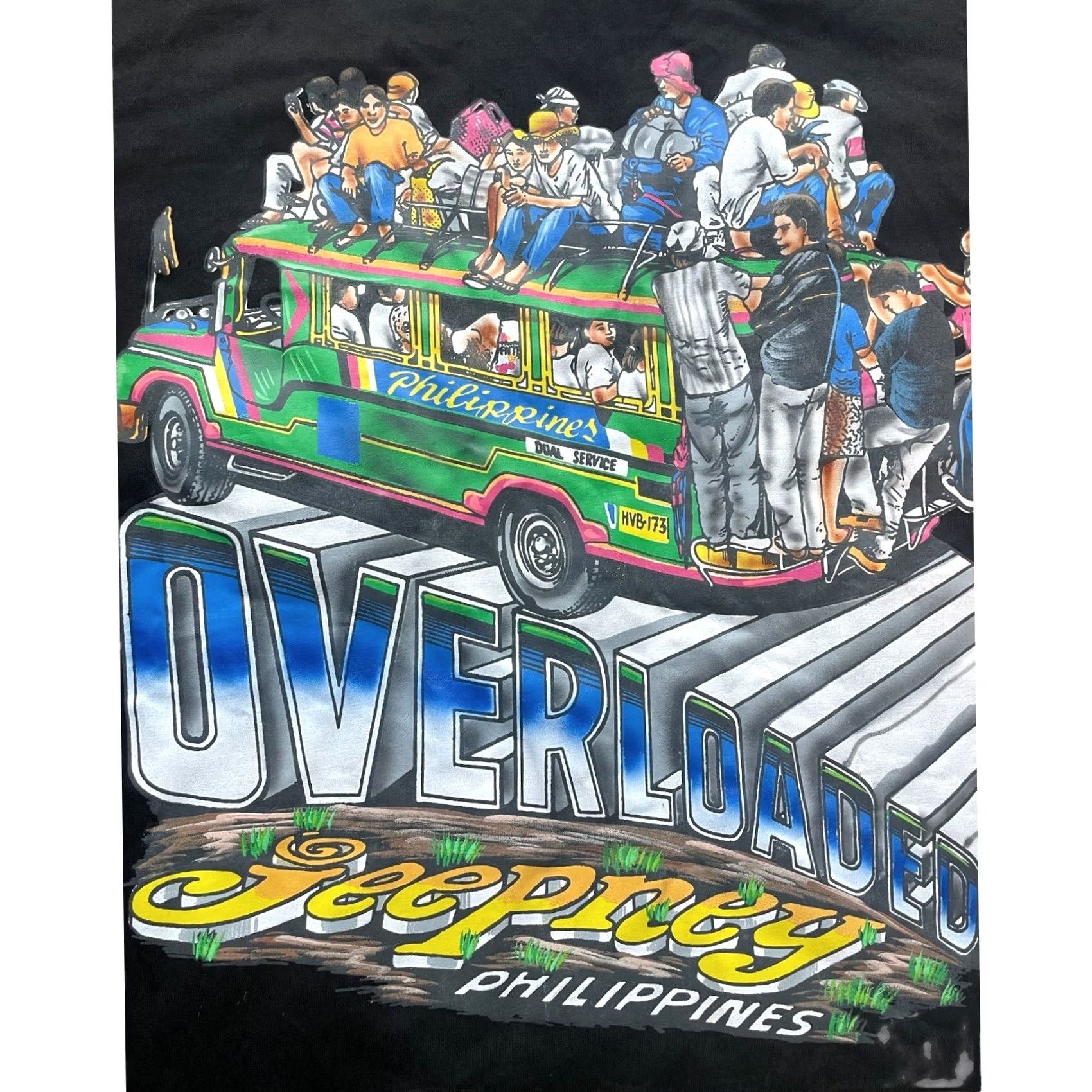 Vintage VINTAGE Dibuhu 90s Graphic Print Jeepney Philippines T-Shirt Short Sleeve XL Black Mens Size US XL / EU 56 / 4 - 7 Thumbnail