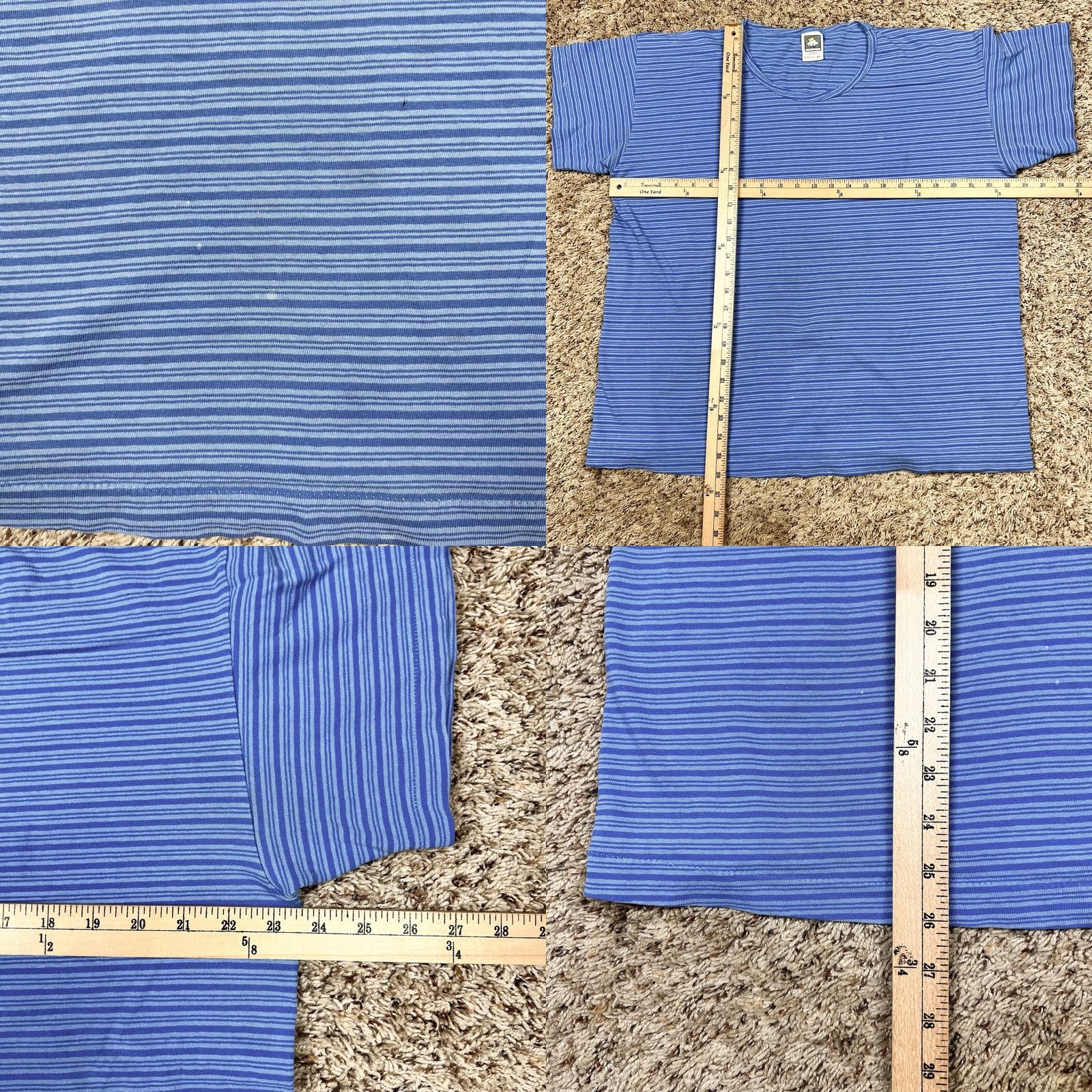 Vintage VINTAGE Cotton Deluxe Striped T-Shirt Adult XL Blue 100% Cotton Regular Unisex 90s Grunge Hipster Size US XL / EU 56 / 4 - 8 Thumbnail