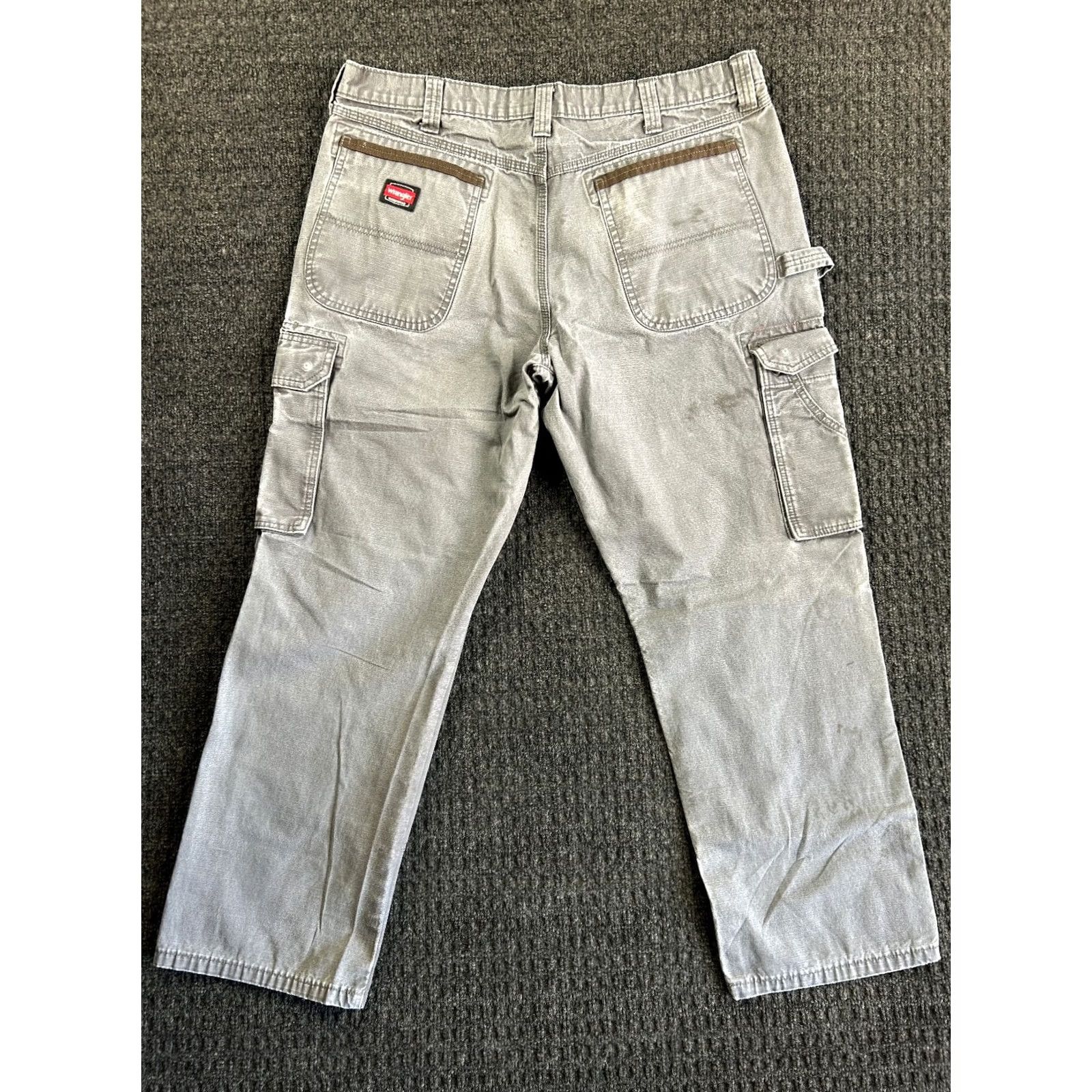 Wrangler Wrangler Workwear Pants Gray 38 x 30 Cargo Carpenter Real Distressed Thick Size US 38 / EU 54 - 2 Thumbnail