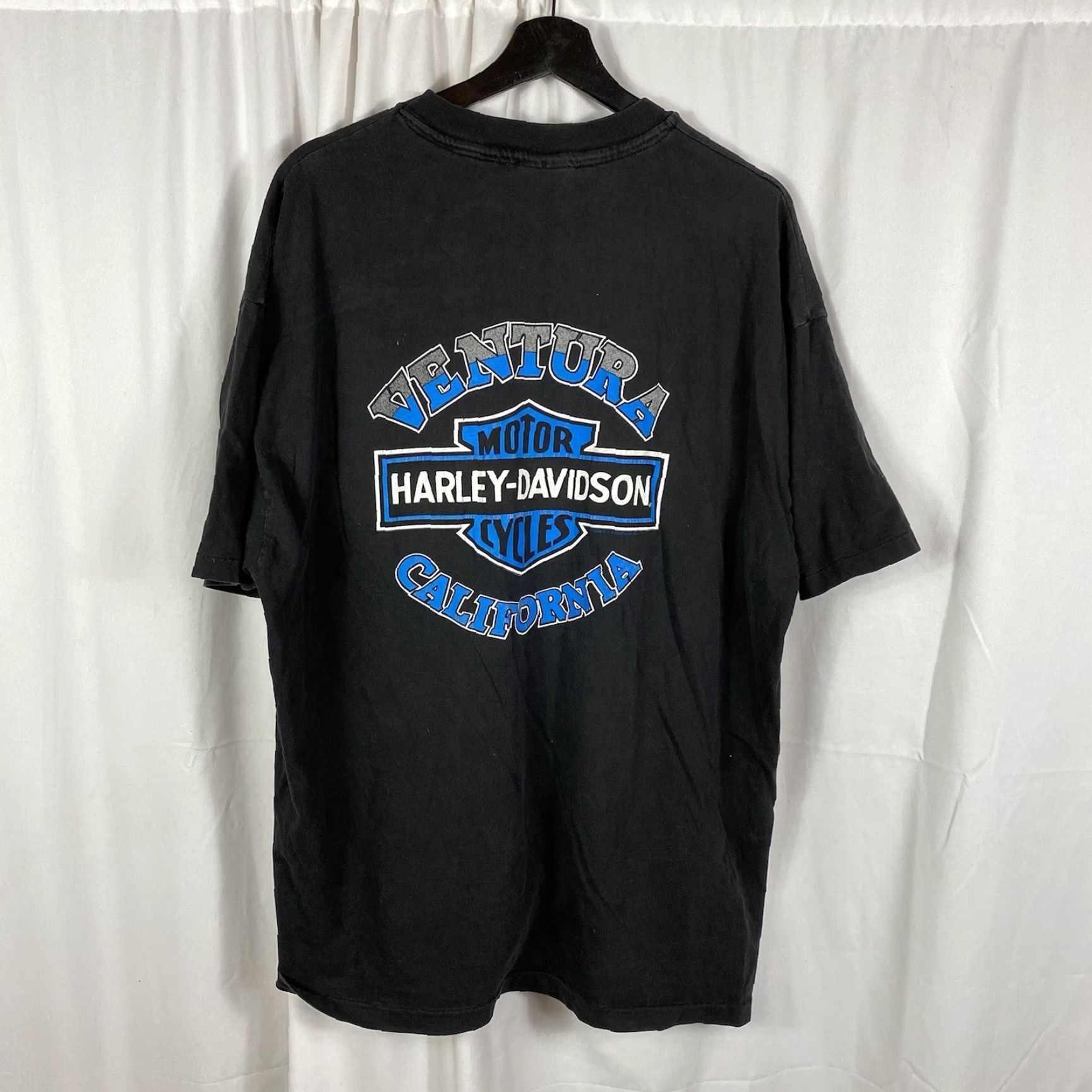 Harley Davidson VINTAGE 90s 1996 Real Steel Harley-Davidson Ventura California T-shirt XXL Size US XXL / EU 58 / 5 - 5 Thumbnail