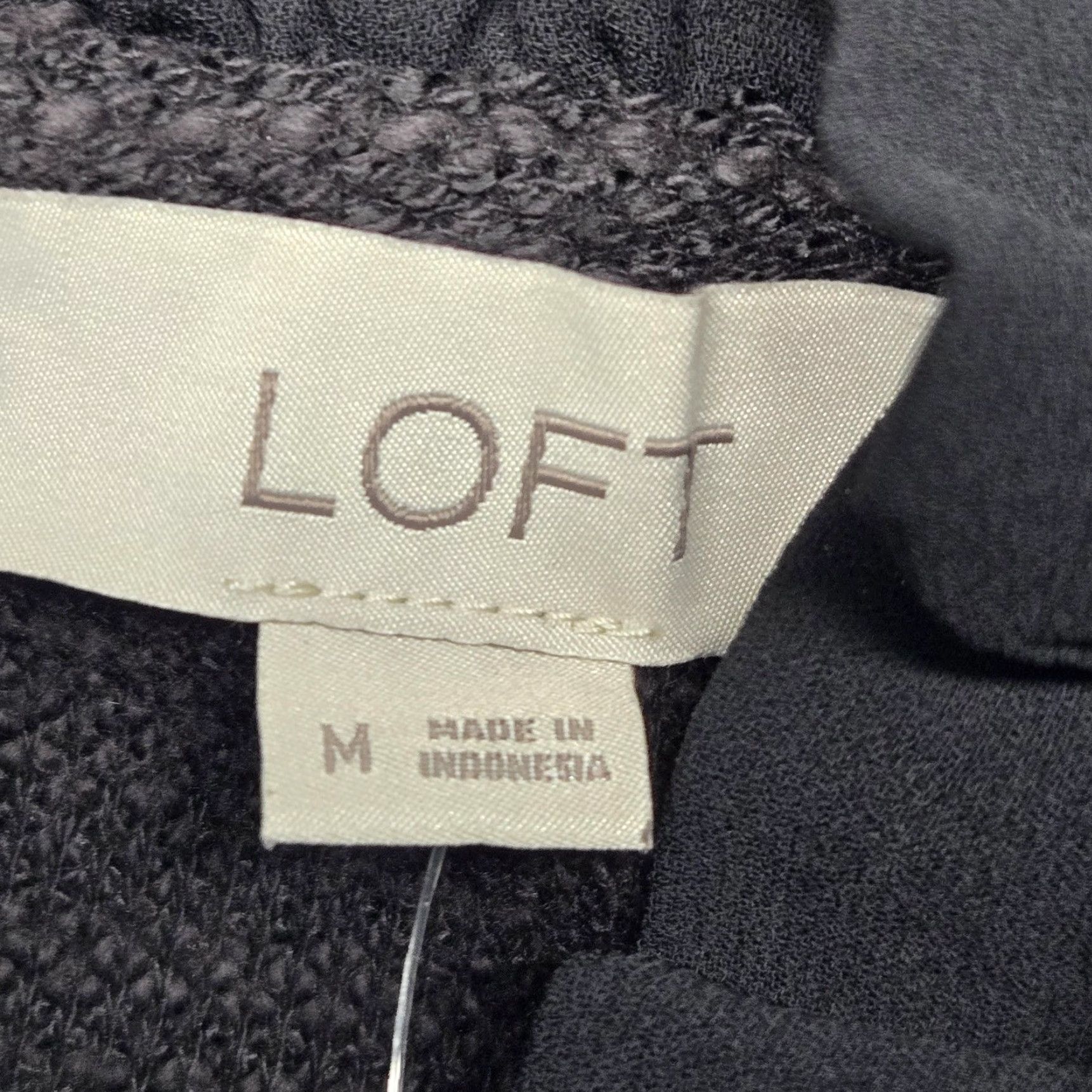 Loft VINTAGE LOFT Sweater Womens Medium Black Gray Ruffle Collar Chiffon Hem Layered NWT Size M / US 6-8 / IT 42-44 - 7 Thumbnail