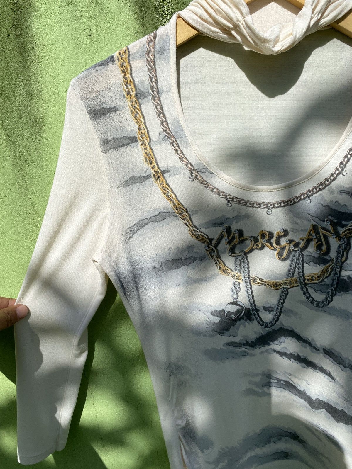 Morgan De Toi Morgan De Toi Vintage Chain Trompe L’Oeil Sheer Longsleeve Size ONE SIZE - 3 Thumbnail