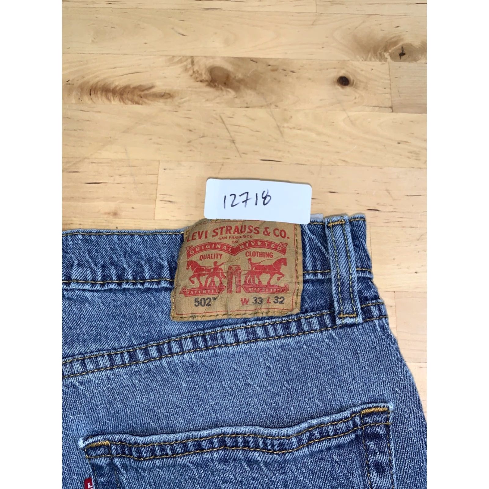 Levi's Levi's 502 Jeans Slim Straight Denim 33x30 Blue Light Wash Men Regular Vintage: No - 5-Pocket Design Size US 33 - 2 Thumbnail