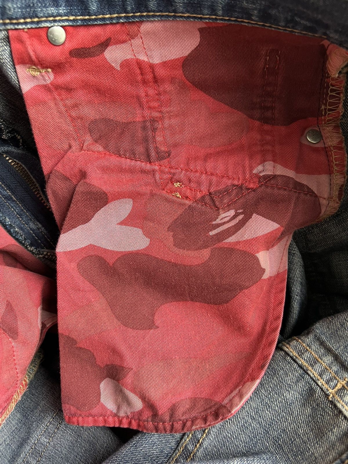 Bape Vintage Bape Baby Milo Sad Face Logo Baggy Denim Jeans Size US 34 / EU 50 - 13 Thumbnail