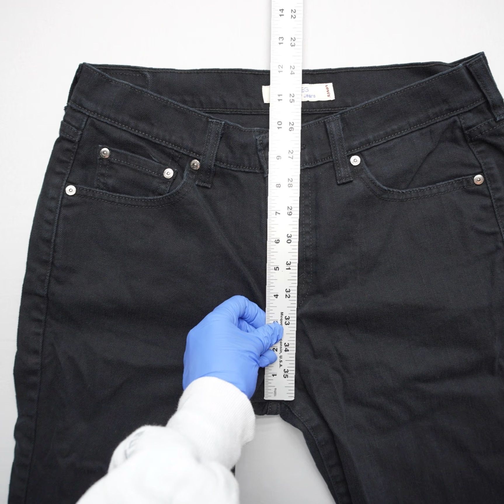 Levi's Levi's 505 Straight Jeans Womens 10 Black Denim Mid Rise Stretch 2000s Y2K Regular Size 32" / US 10 / IT 46 - 5 Thumbnail