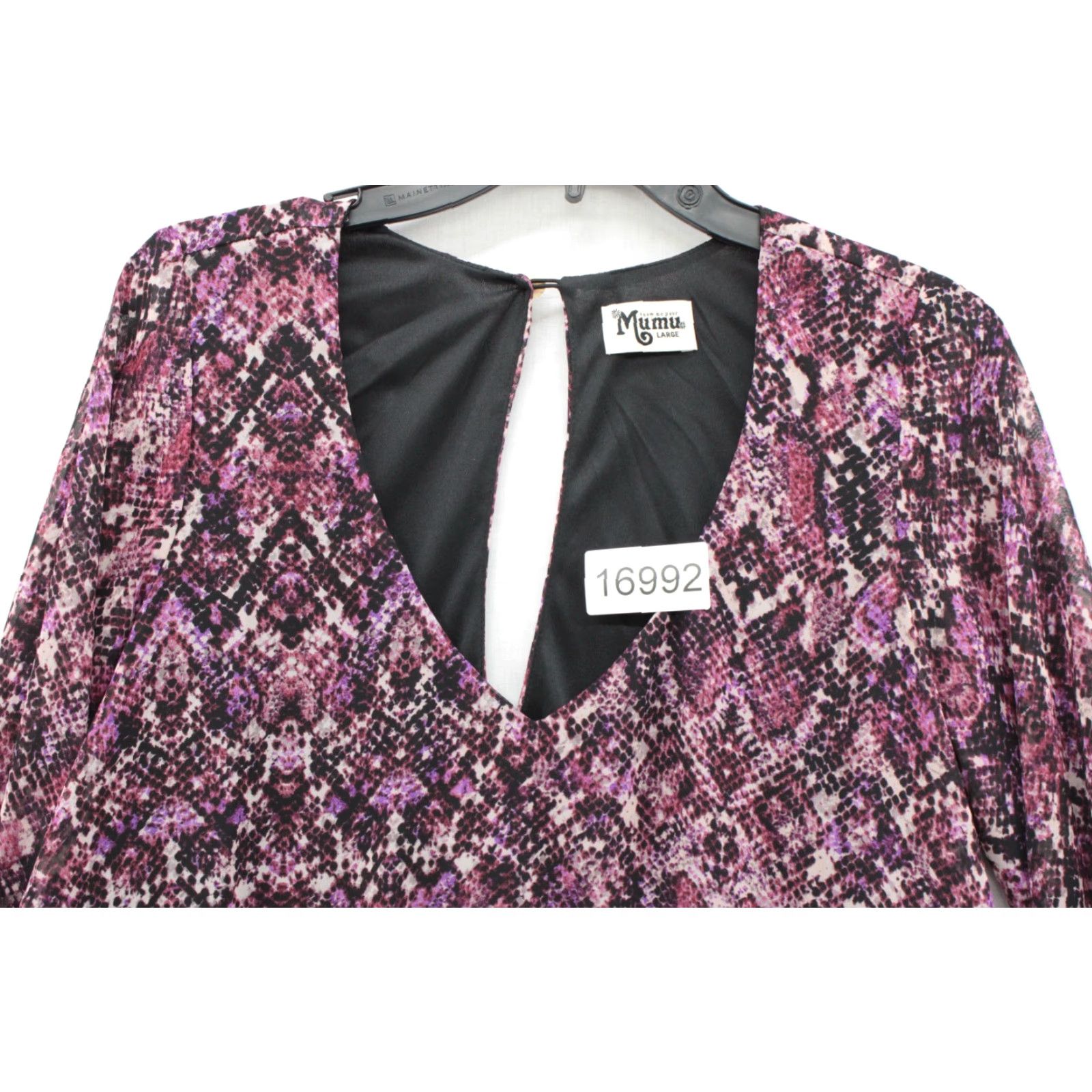 Show Me Your MuMu VINTAGE Show Me Your MUMU Tunic Top Womens Purple Jewel of the Nile Snake Print Boho Blouse L Purple Balloon Sleeve Size L / US 10 / IT 46 - 8 Thumbnail