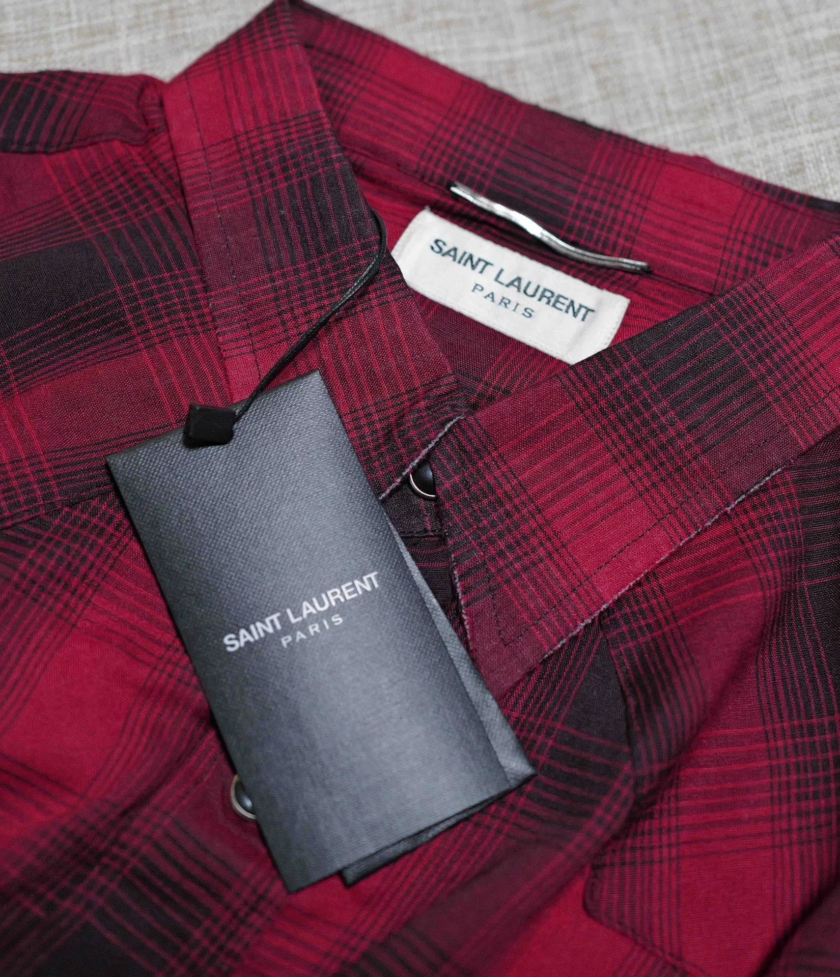 Saint Laurent Paris red and black plaid western shirt. Size US S / EU 44-46 / 1 - 3 Thumbnail
