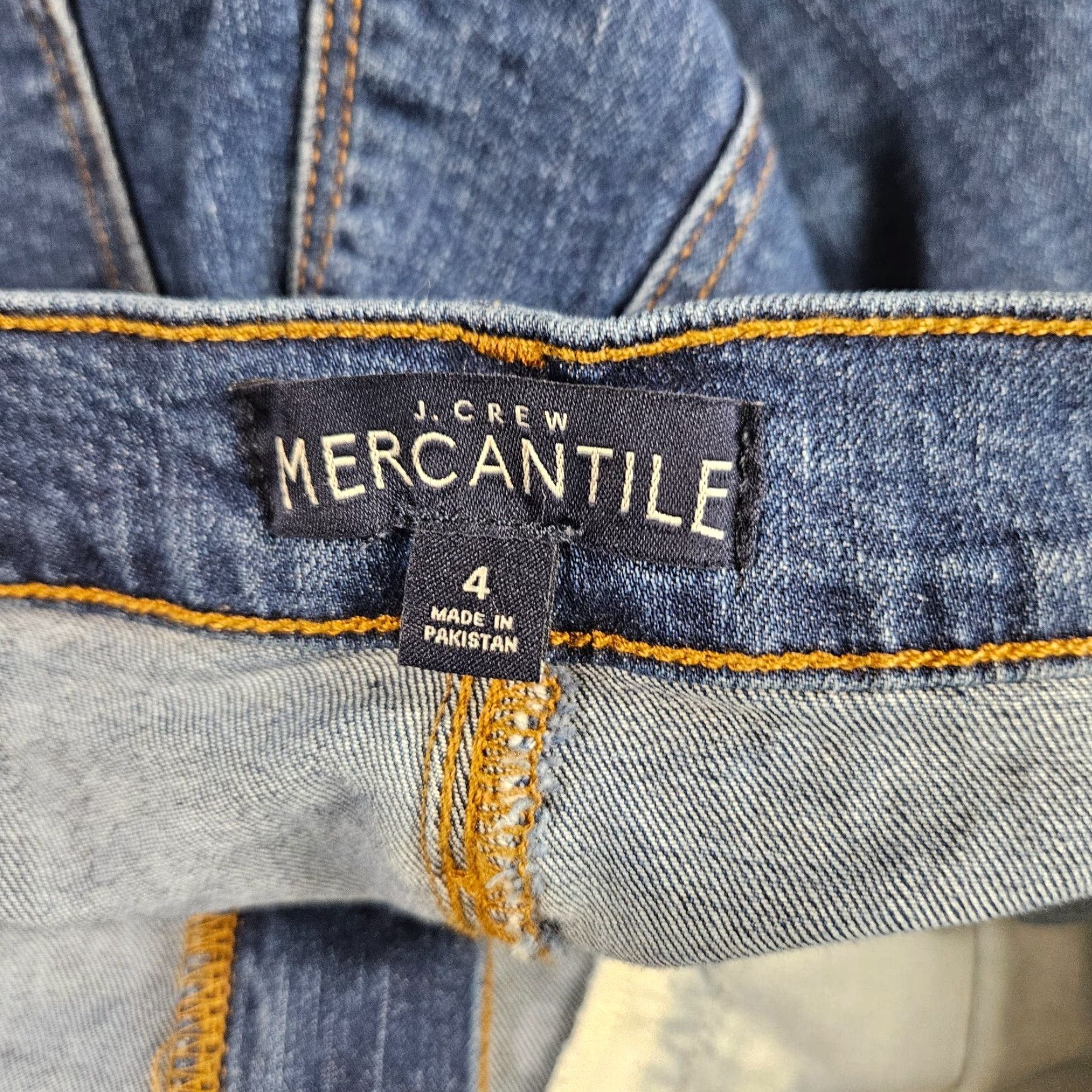 J.Crew VINTAGE J Crew Mercantile Denim Skirt Womens 4 Blue Pockets Cotton Blend Short Straight & Pencil Adult Womens Size 27" / US 4 / IT 40 - 5 Thumbnail
