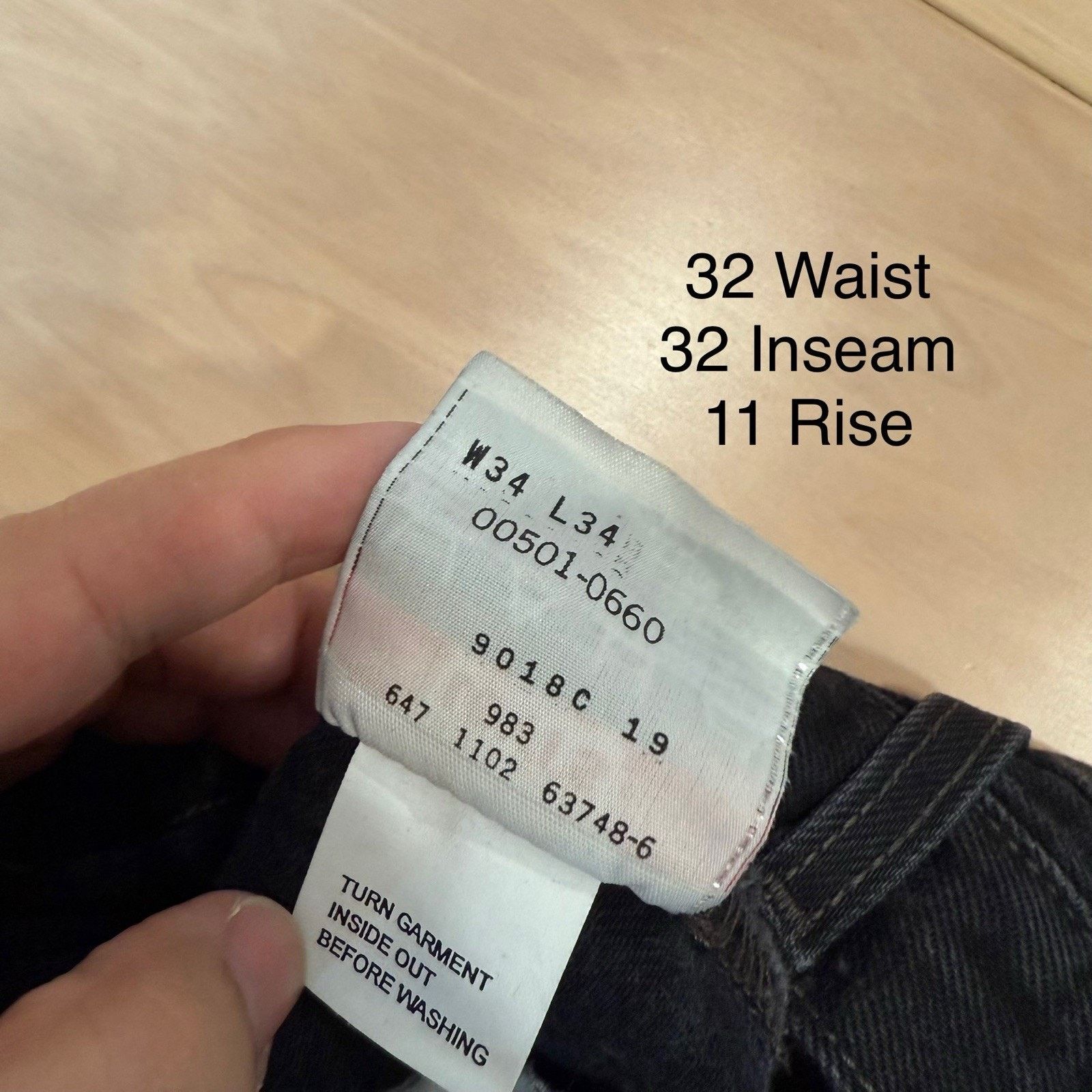 Levi's Vintage Levis 501 Jeans Black Denim Straight Leg Button Fly Size US 32 / EU 48 - 6 Thumbnail
