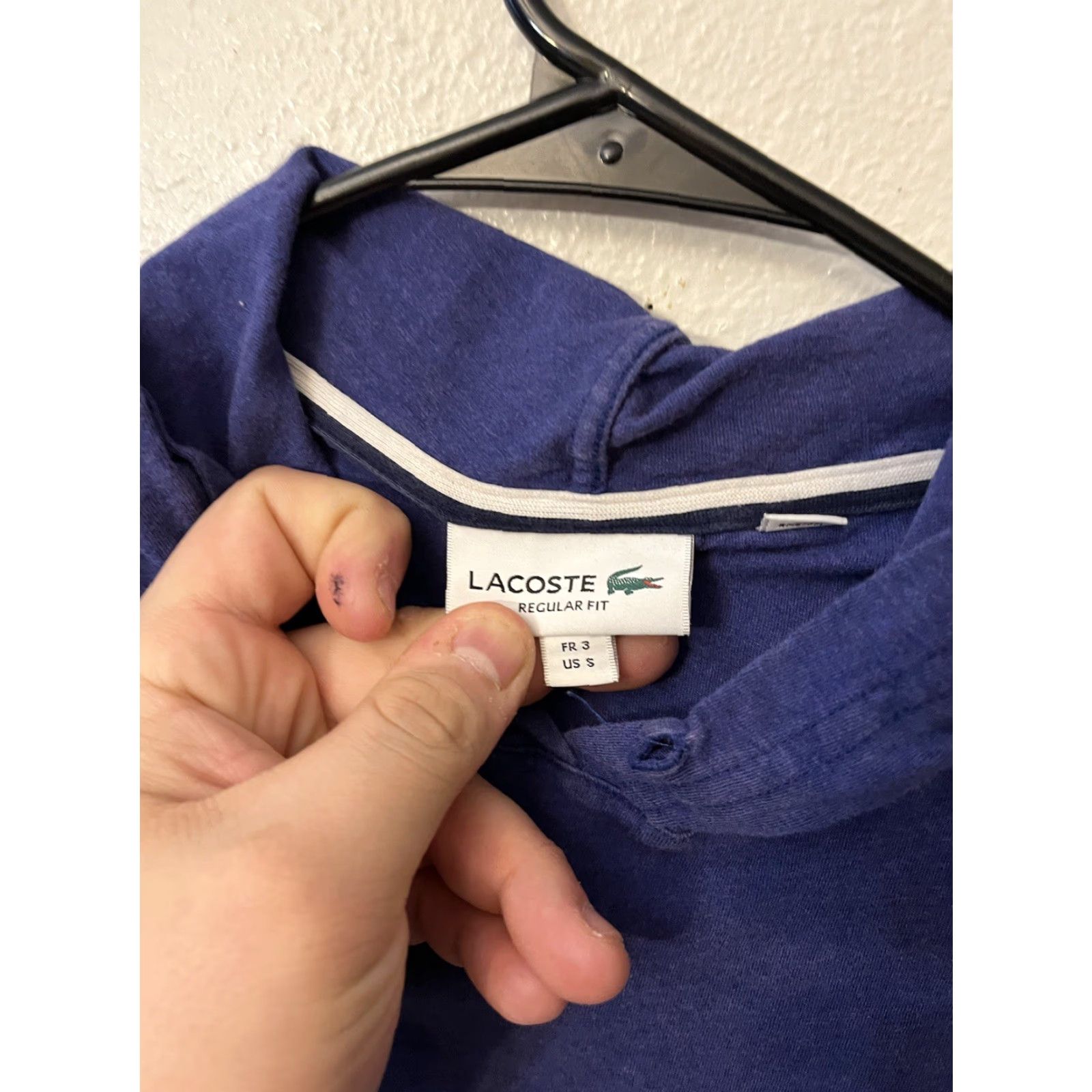 Lacoste Lacoste Hoodie T-Shirt Long Sleeve Blue Pullover Lightweight Knit Crew Neck S Men's Size US S / EU 44-46 / 1 - 2 Thumbnail